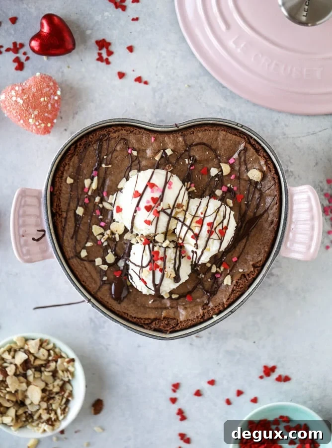 Amaretto Brownie Heart: Decadent Chocolate Dessert Recipe 2 amaretto brownies I howsweeteats.com #brownies #chocolate #amaretto #almond #valentinesday