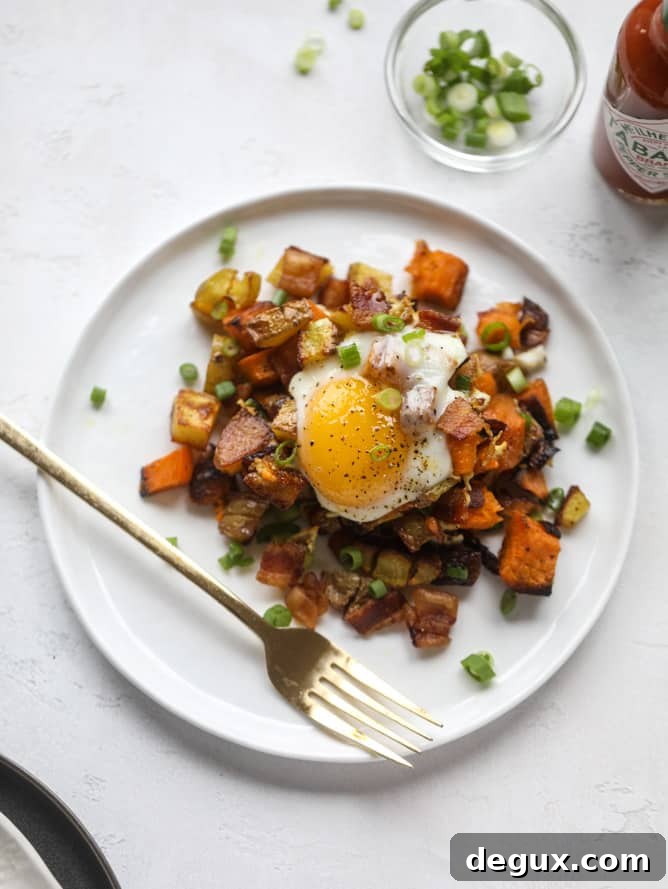 sheet pan breakfast I howsweteats.com #breakfast #sheetpan #sweetpotato #eggs #bacon