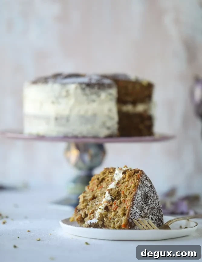 pistachio carrot cake with cream cheese frosting