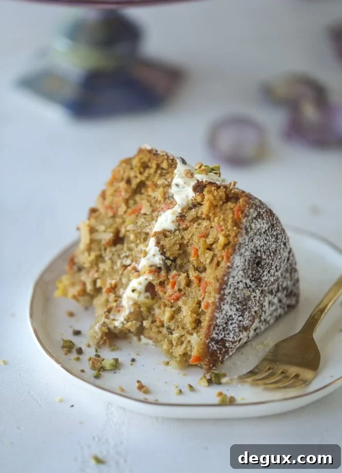 pistachio carrot cake with cream cheese frosting