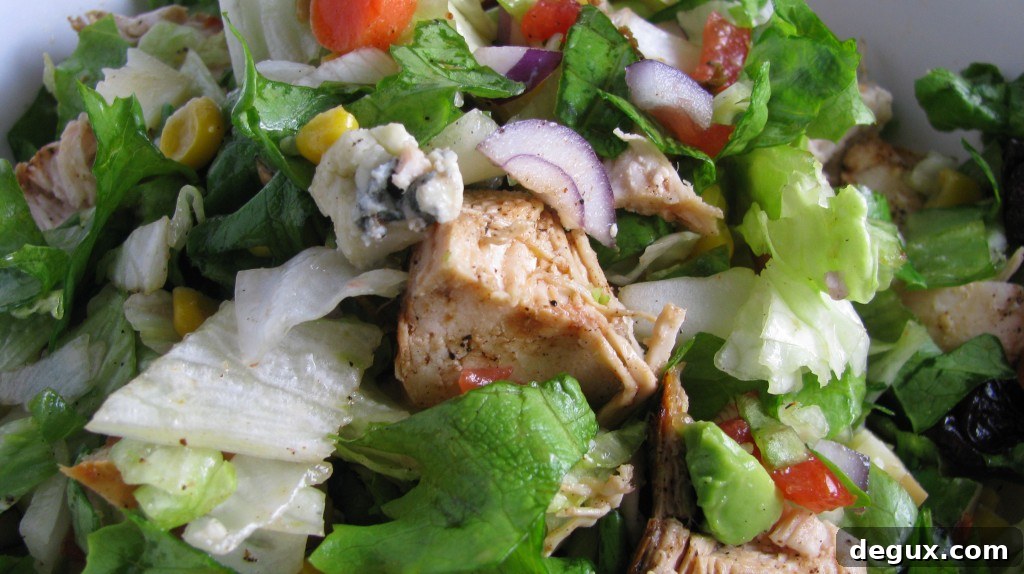 Serving of chopped chicken salad