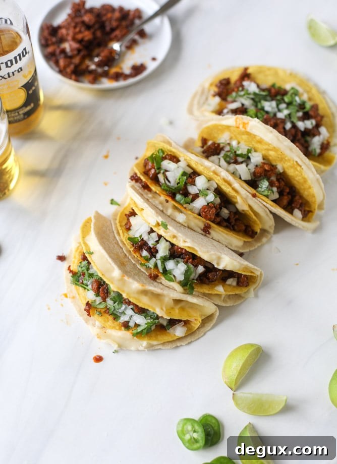 queso fundido tacos I howsweeteats.com #tacos #chorizo #queso #quesofundido