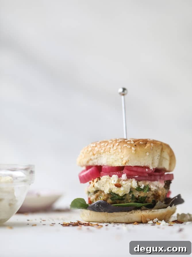 mediterranean turkey burgers with artichoke feta spread I howsweeteats.com #turkey #burgers #healthy #feta #spinach