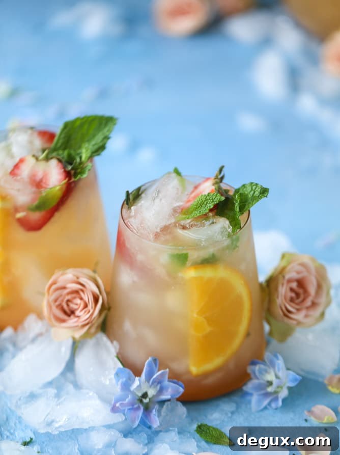 minted mimosa punch I howsweeteats.com #mimosa #punch #orangejuice #cocktails #champagne
