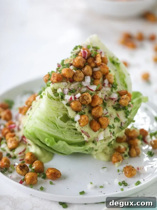 crispy chickpea wedge salads with avocado ranch