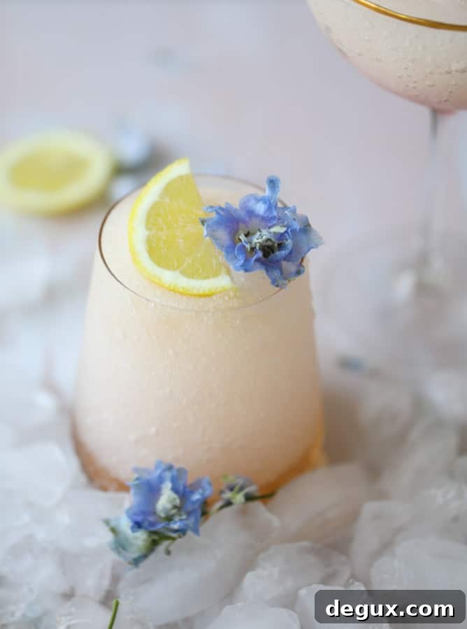 Lemonade Frosé Recipe: Sparkling Frozen Rosé Cocktail 7 lemonade frosé - lemonade frosé I howsweeteats.com #rosé #rose #lemonade #froze #frosé #cocktails