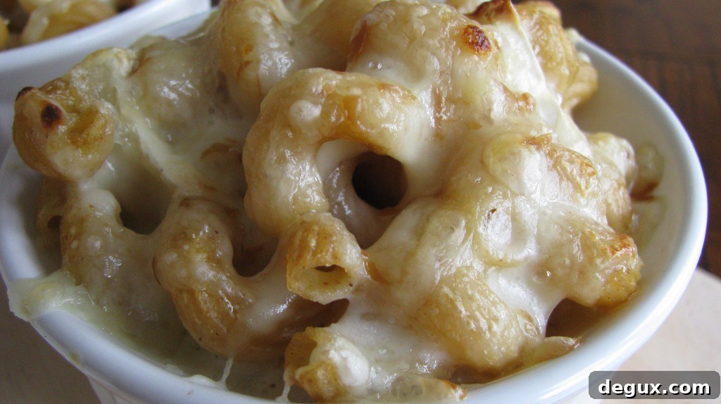 Creamy mac and cheese inside