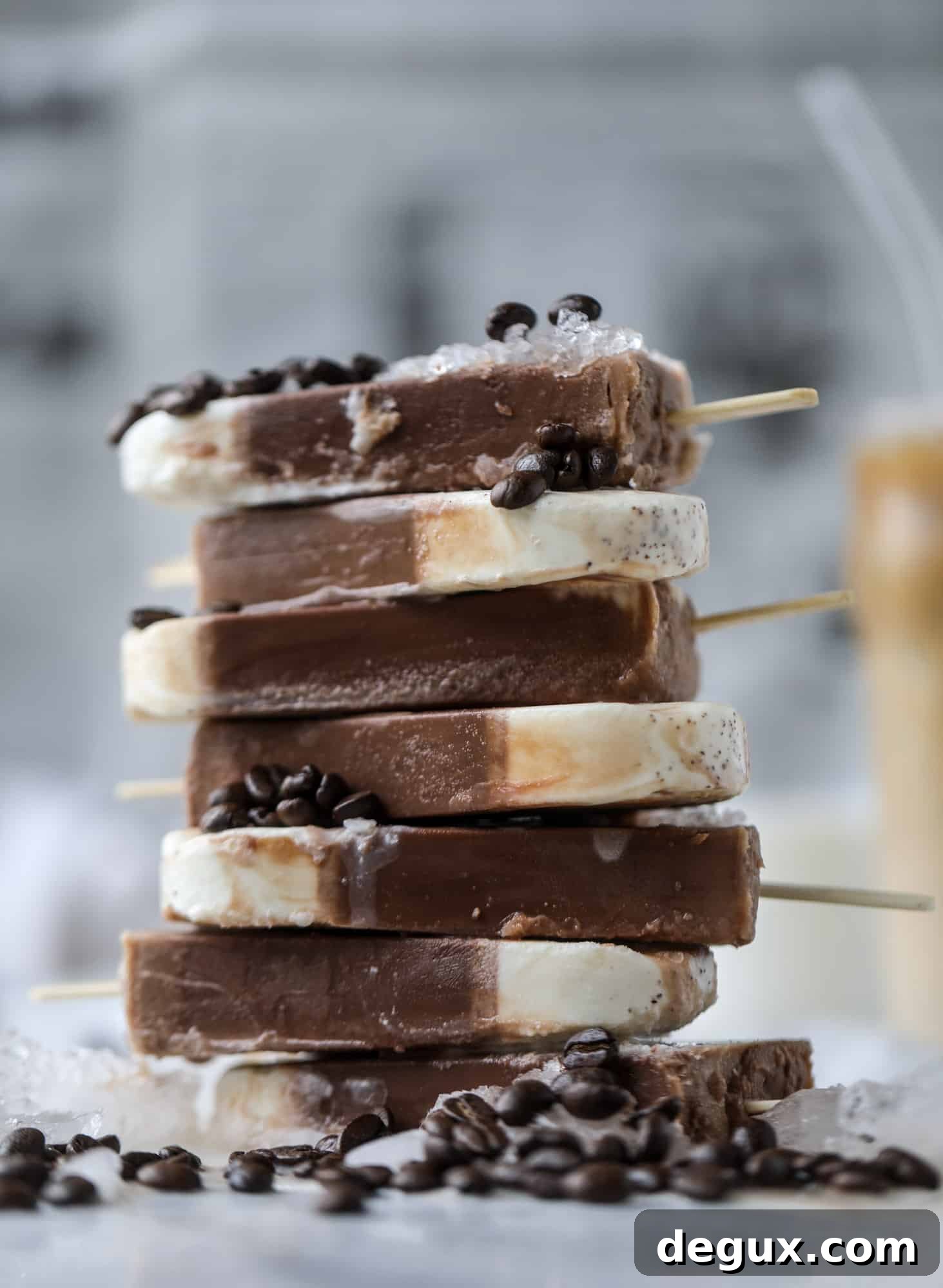 Sweet Cream Cold Brew Fudgesicle Recipe for Coffee Lovers 2 These fudgesicles are made with cold brew and dutch process cocoa for the most fun grown-up popsicle that can also deliver a little caffeine jolt. Topped with vanilla bean sweet cream, these are just like an iced latte in a pop! Serve as a treat or a snack!