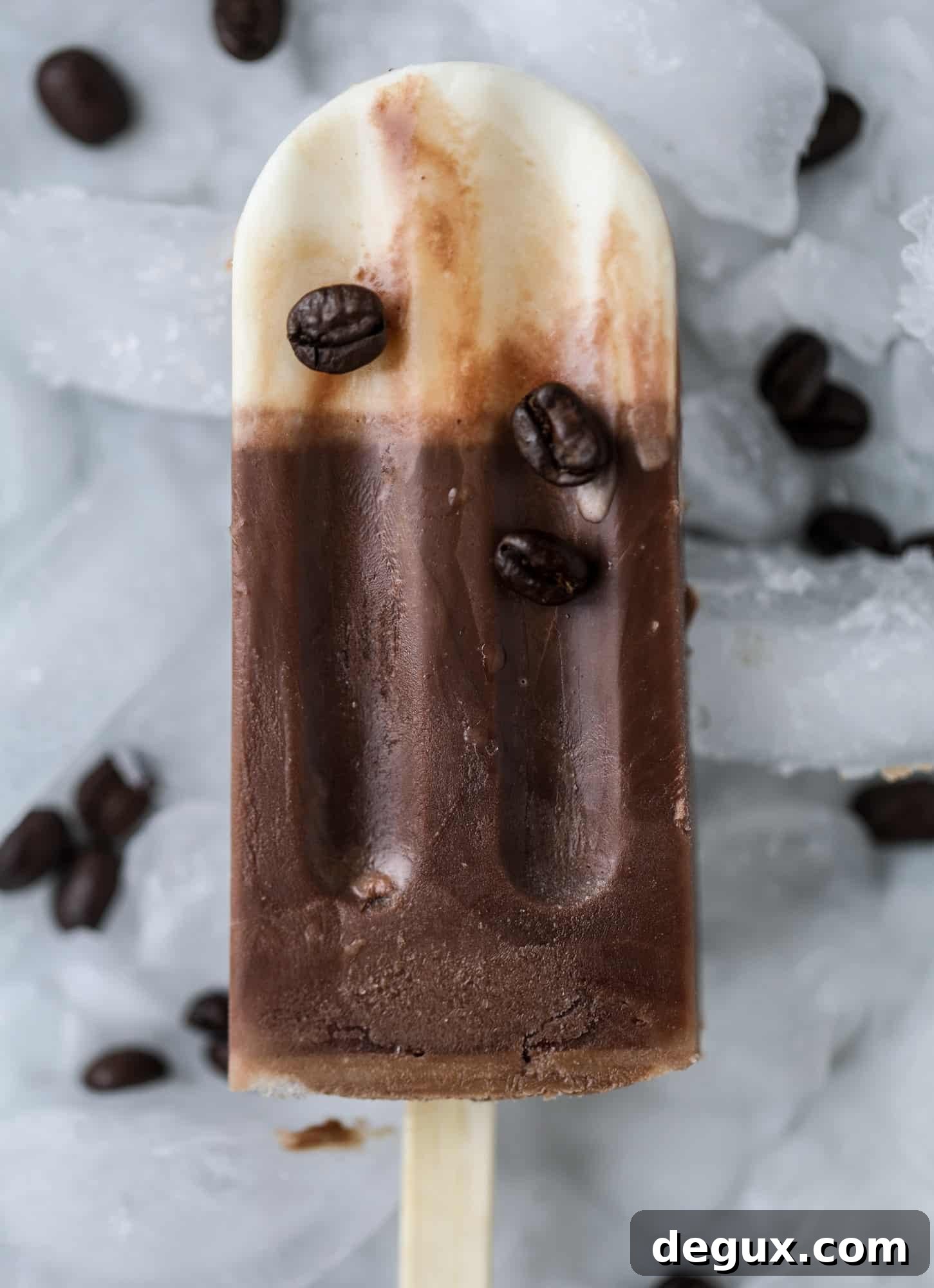 Sweet Cream Cold Brew Fudgesicle Recipe for Coffee Lovers 4 These fudgesicles are made with cold brew and dutch process cocoa for the most fun grown-up popsicle that can also deliver a little caffeine jolt. Topped with vanilla bean sweet cream, these are just like an iced latte in a pop! Serve as a treat or a snack!