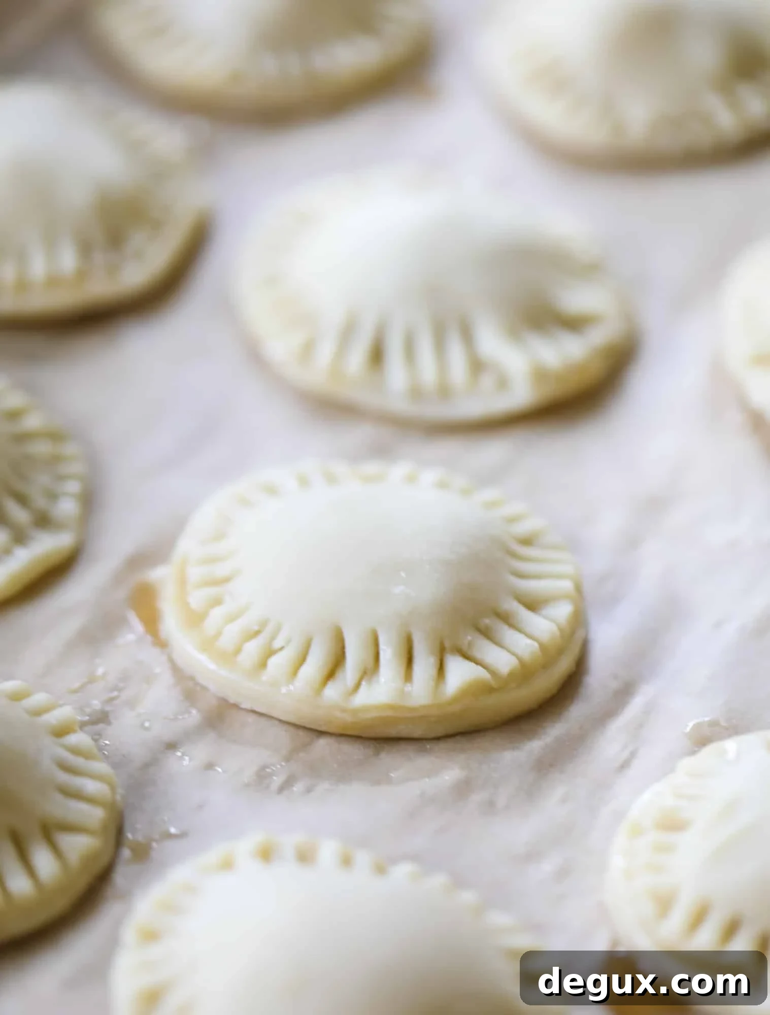 These little peach hand pies are super easy to make and oh-so delicious for summer! A warm and syrupy homemade peach filling made with brown sugar and bourbon, stuck inside a flakey all-butter crust and sprinkled with coarse sugar. SO GOOD. I howsweeteats.com #peach #hand #pies #mini #dessert #summer