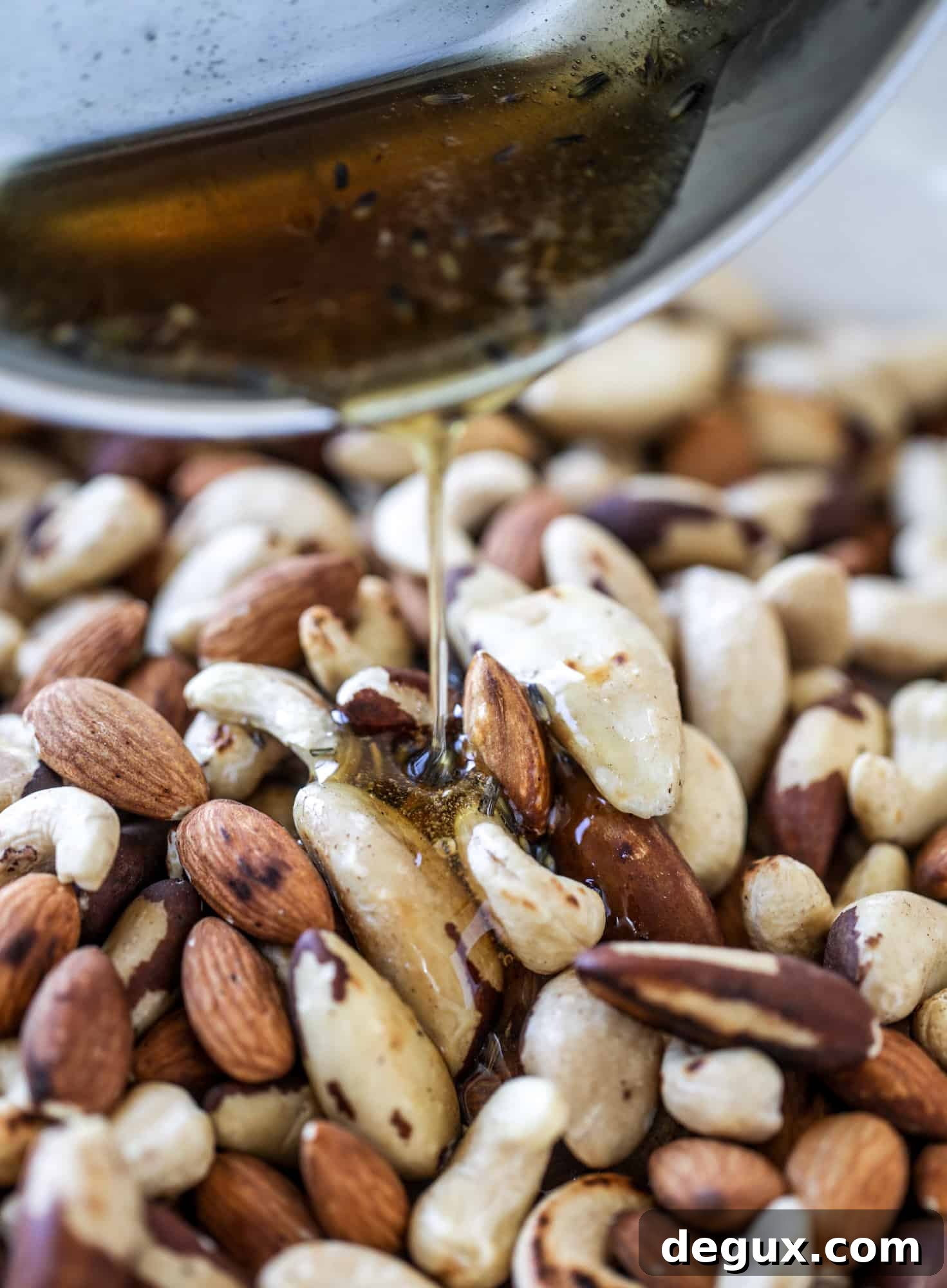 These salted honey lavender nuts are the best snack to make for when you're on the go or when you need a perfect appetizer for your dinner party. Roasted, sweet and salty with a hint of lavender makes these irresistible!