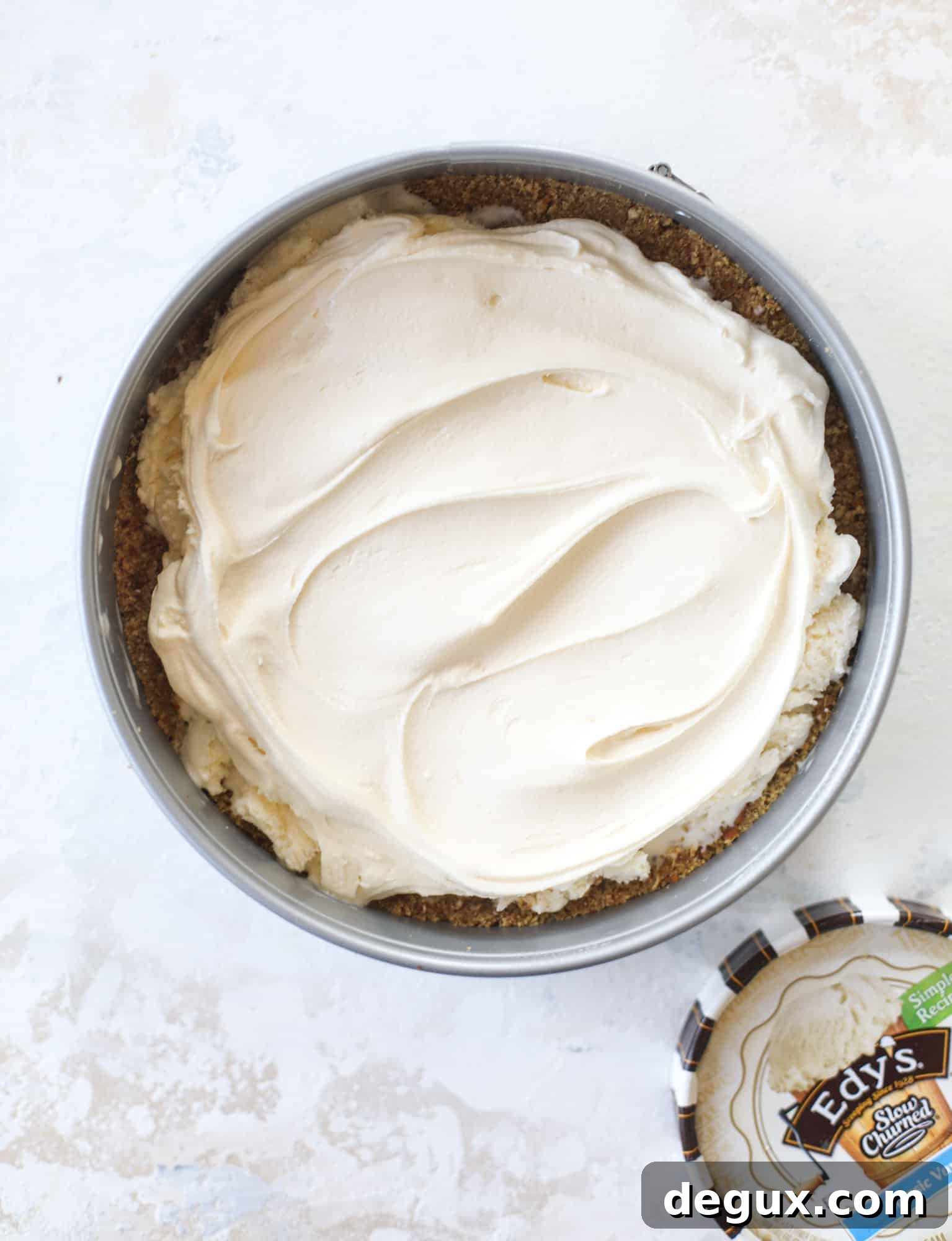 Peanut Butter Fudge Ice Cream Cake Recipe — Creamy Layered Dessert 4 Layers of peanut butter fudge ice cream cake