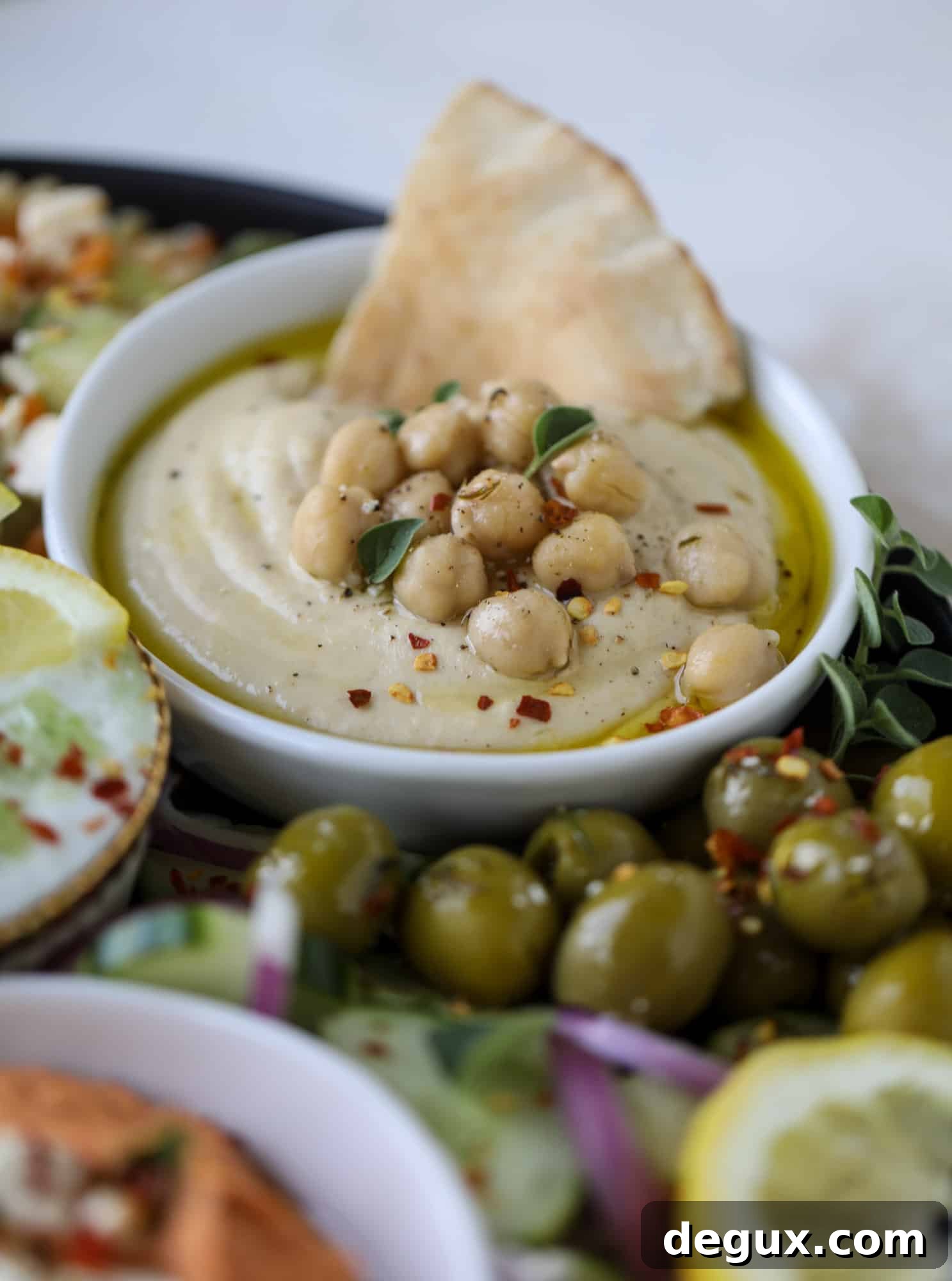 Hummus platter ready for lunch