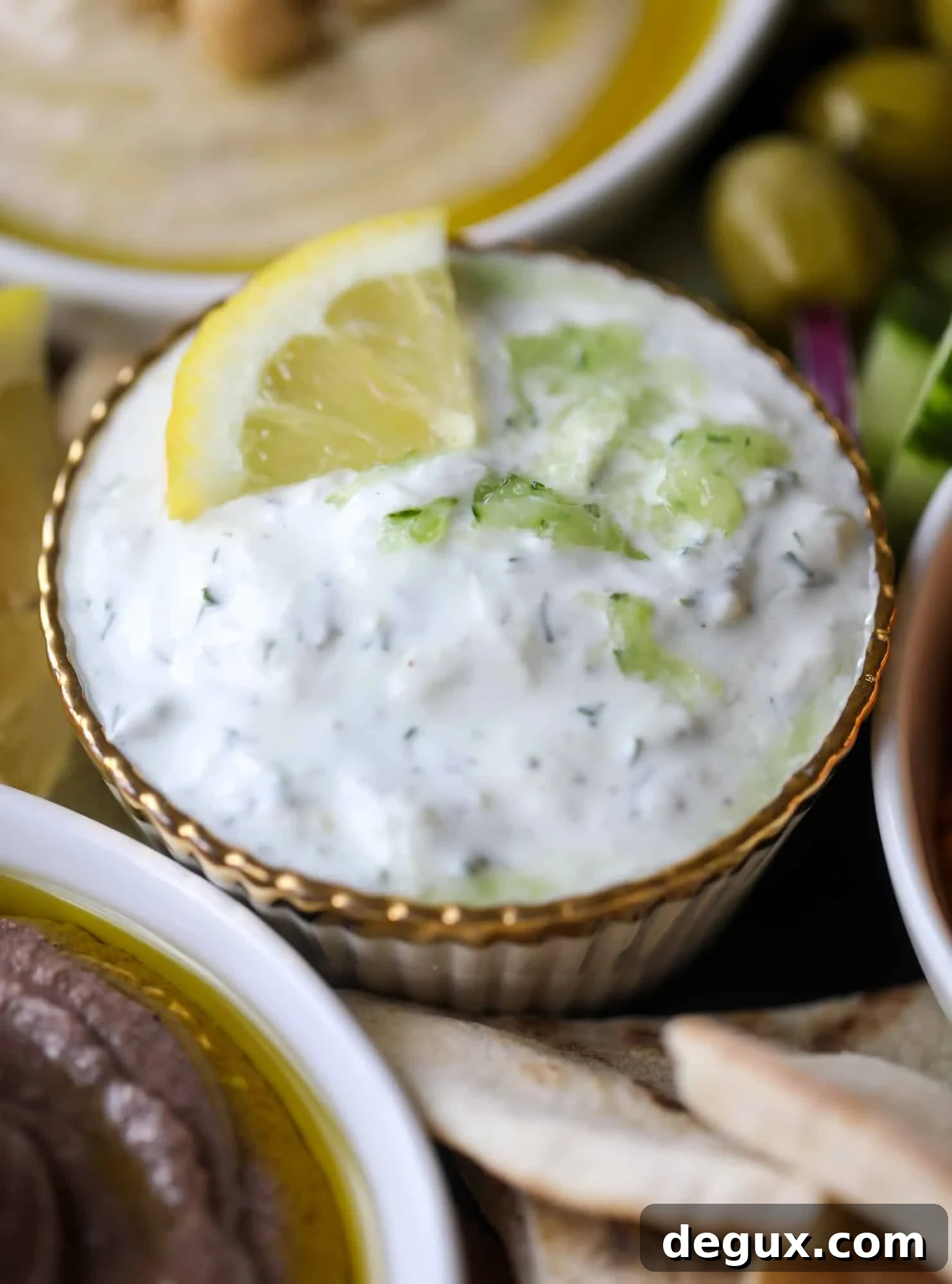 Three hummus varieties on a platter