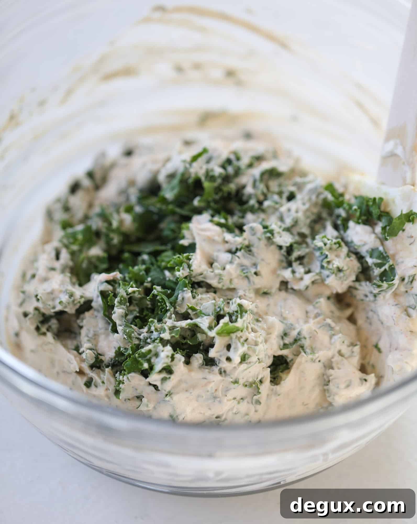 Smoky Cool Ranch Kale Dip Recipe — Tangy, Creamy Party Dip 4 This greek yogurt ranch dip is fabulous for a summertime pool tip and it's full of greens! Made with a homemade ranch spice seasoning, lots of shredded greek kale and greek yogurt, it's the perfect dip for crudite or chips! I howsweeteats.com #kale #greek #yogurt #ranch #dip #healthy #snacks