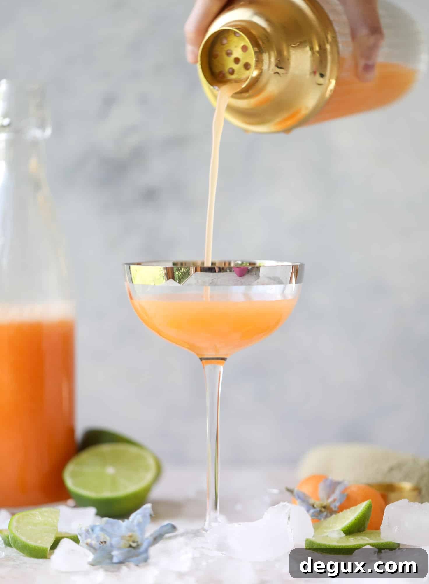 Cantaloupe Daiquiri Recipe: Fresh, Tropical Summer Cocktail 5 This cantaloupe daiquiri is the perfect way to celebrate summer! Freshly juiced melon, lime juice, rum and maraschino cherries - it's refreshing and cool and a fantastic cocktail to have during happy hour! Isn't the color amazing too?!