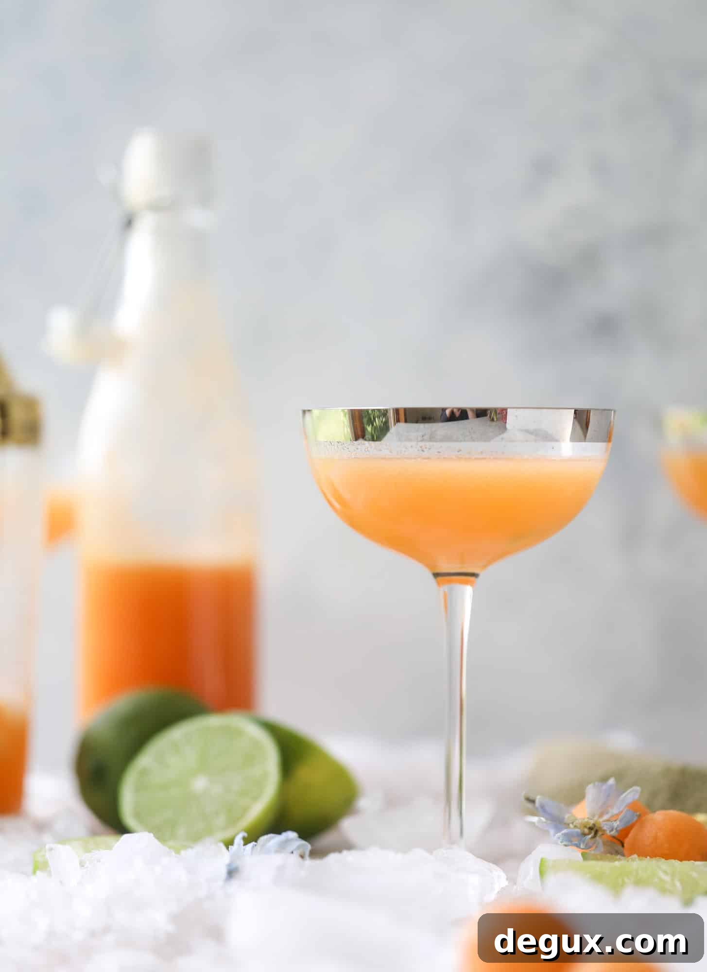 Cantaloupe Daiquiri Recipe: Fresh, Tropical Summer Cocktail 6 This cantaloupe daiquiri is the perfect way to celebrate summer! Freshly juiced melon, lime juice, rum and maraschino cherries - it's refreshing and cool and a fantastic cocktail to have during happy hour! Isn't the color amazing too?!