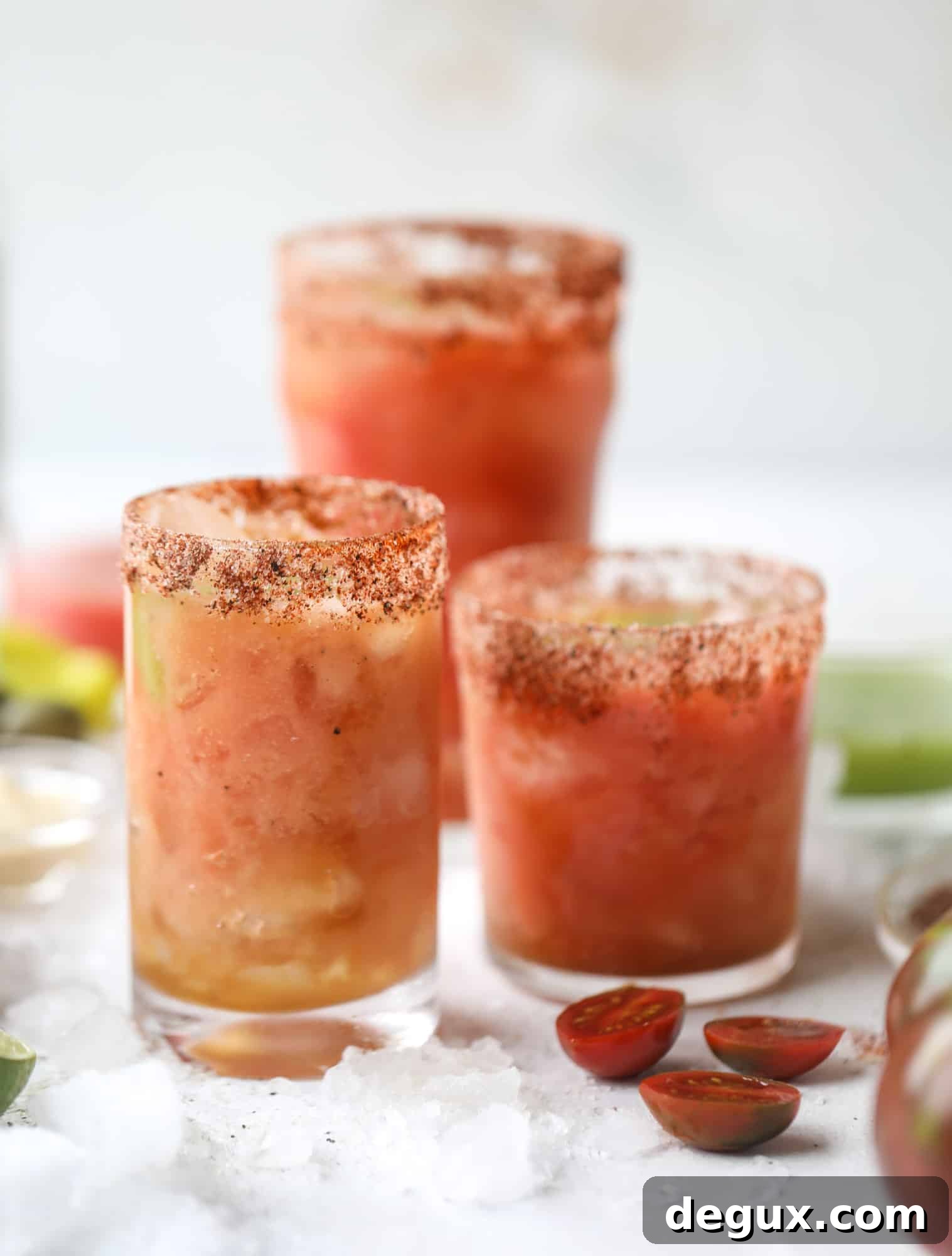 Heirloom Tomato Bloody Mary Recipe with Fresh Garden Flavor 6 This bloody mary recipe is made with fresh heirloom tomatoes - the gems of summer! The colors swirl together to create a stunning drinking that is loaded with smoky, spicy flavor. Top with your favorite snacks foe the perfect brunch! I howsweeteats.com #bloody #mary #recipe #best #heirloom #tomatoes #cocktail