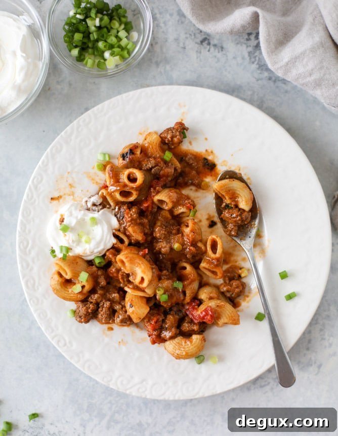 25 Quick Weeknight Dinners for Back-to-School Meal Planning 9 One Pot Chili Cheese Pasta