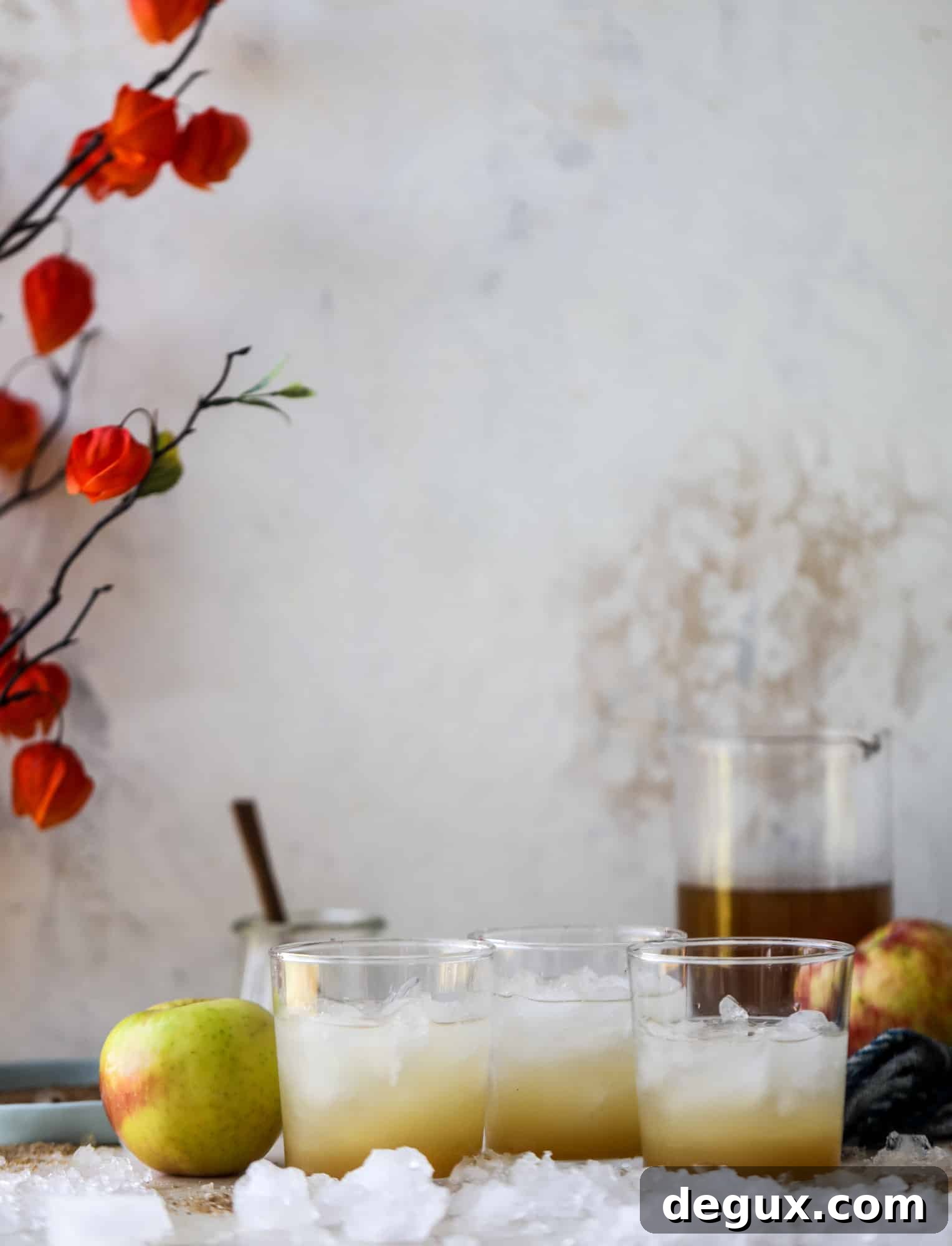 This honeycrisp apple cocktail is so perfect for fall! Fresh honeycrisp apple juice, honeycrisp apple syrup, vodka and ginger beer come together to create a refreshing, bubbly drink for autumn. Finished with a cinnamon sugar rim - YUM. I howsweeteats.com #honeycrisp #apple #cocktail #fall #drinks #vodka