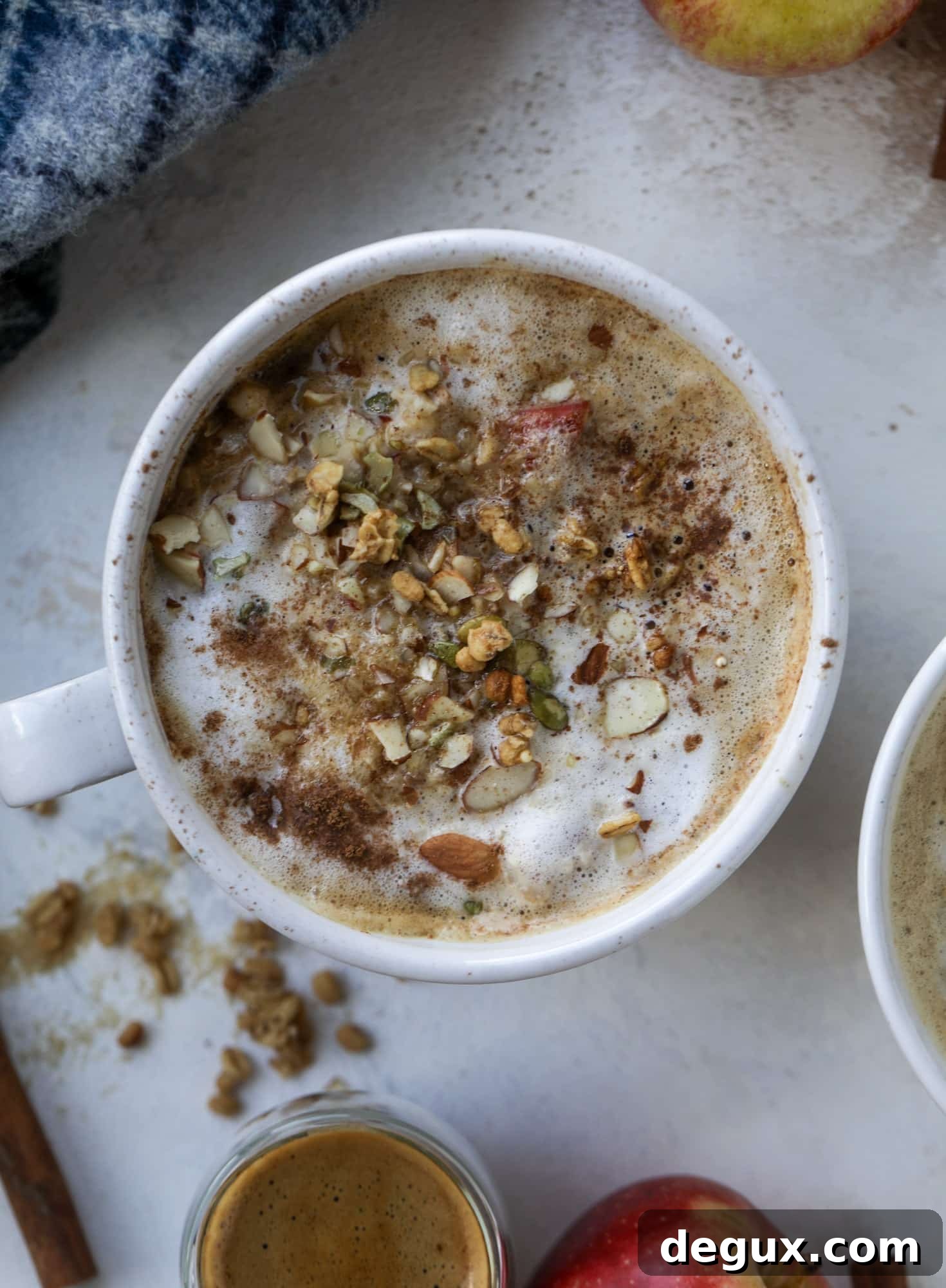 Apple Cinnamon Oatmeal Latte Recipe: Cozy Fall Coffee Drink 8 This oatmeal latte recipe is the best of both worlds! Creamy, dreamy apple cinnamon oatmeal combined with freshly brewed espresso makes for the best breakfast every. Satisfying and caffeinating! I howsweeteats.com #oatmeal #latte #apple #cinnamon #breakfast #coffee