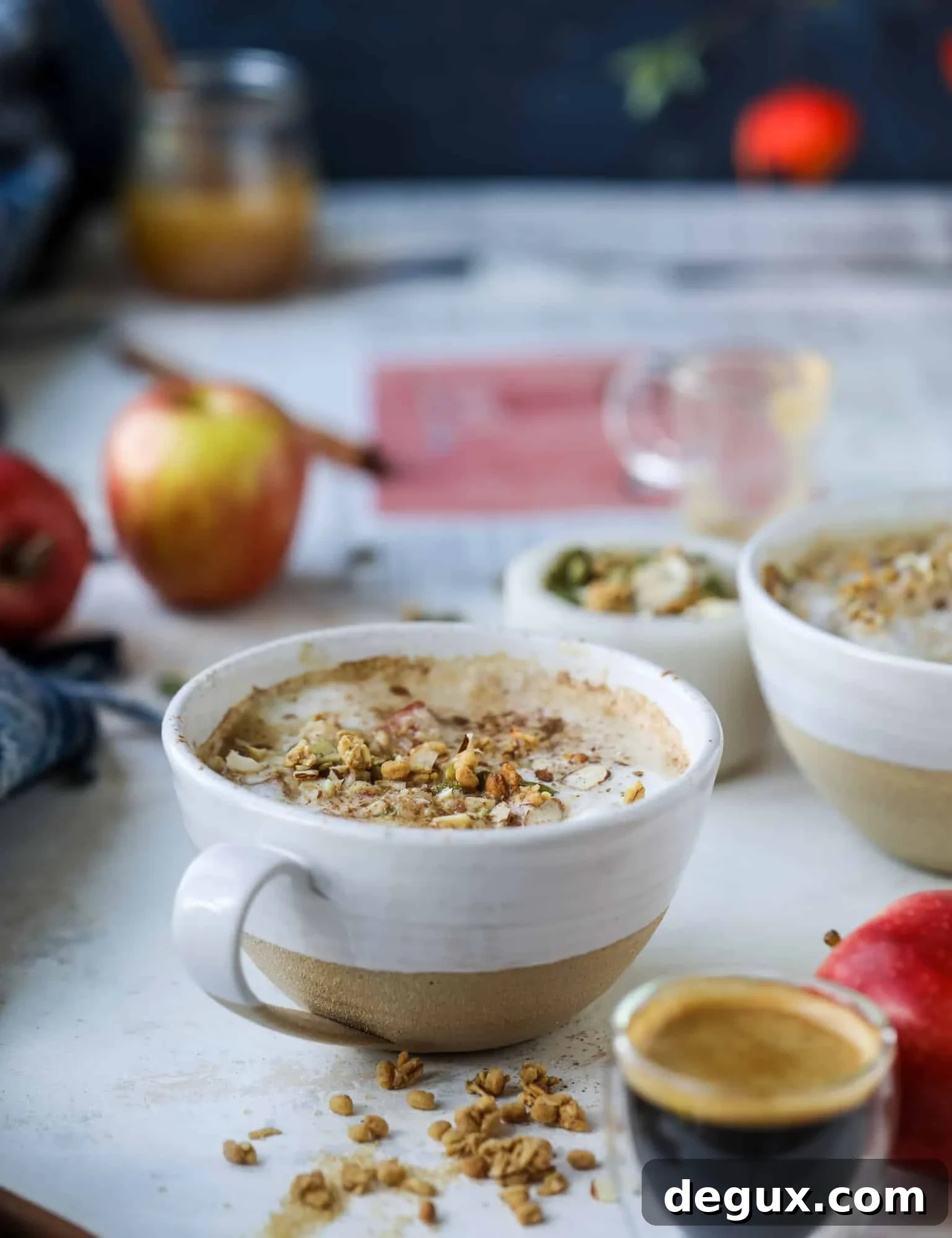 Apple Cinnamon Oatmeal Latte Recipe: Cozy Fall Coffee Drink 10 This oatmeal latte recipe is the best of both worlds! Creamy, dreamy apple cinnamon oatmeal combined with freshly brewed espresso makes for the best breakfast every. Satisfying and caffeinating! I howsweeteats.com #oatmeal #latte #apple #cinnamon #breakfast #coffee
