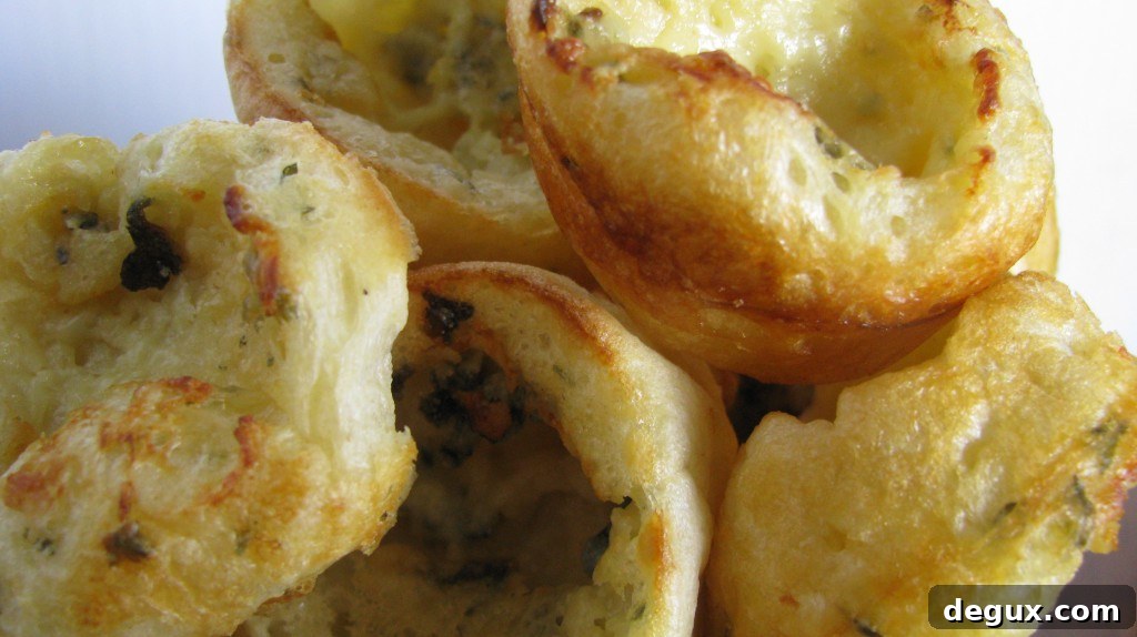 Gorgonzola popovers plated Gorgonzola popovers plated