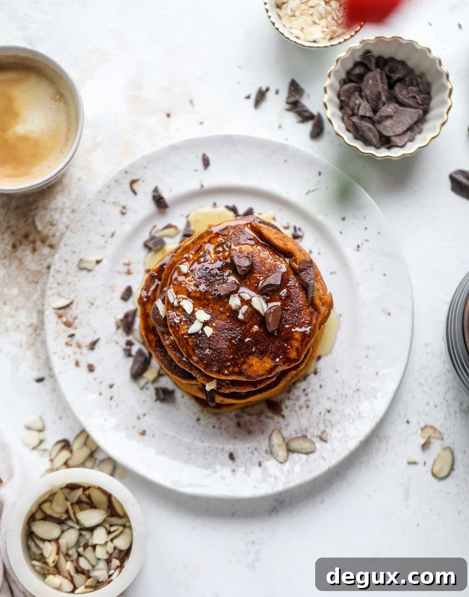 Pumpkin Protein Pancakes Recipe for Fluffy, High-Protein Breakfast 9 These pumpkin protein pancakes are packed with delicious ingredients to make a healthy and satisfying fall breakfast! They are super easy - you throw everything into a blender to create the most incredible protein pancakes! I howsweeteats.com #protein #pancakes #pumpkin #breakfast #fall