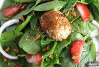 Warm Herb-Crusted Goat Cheese Spinach Salad Recipe