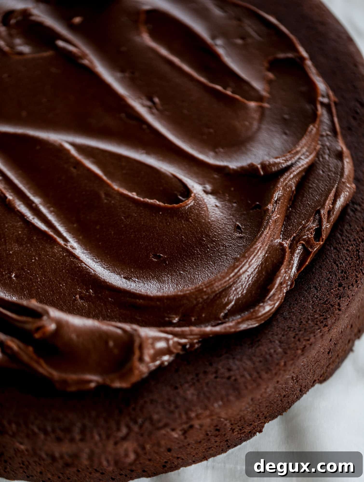 This salted dark chocolate stout cake is absolutely divine! It's ridiculously rich and perfect for a crowd or a party. Pumpkin stout batter is baked into fluffy laters and covered in a super fudgy chocolate ganache. Perfect for chocolate lovers! I howsweeteats.com #dark #chocolate #stout #cake #salted