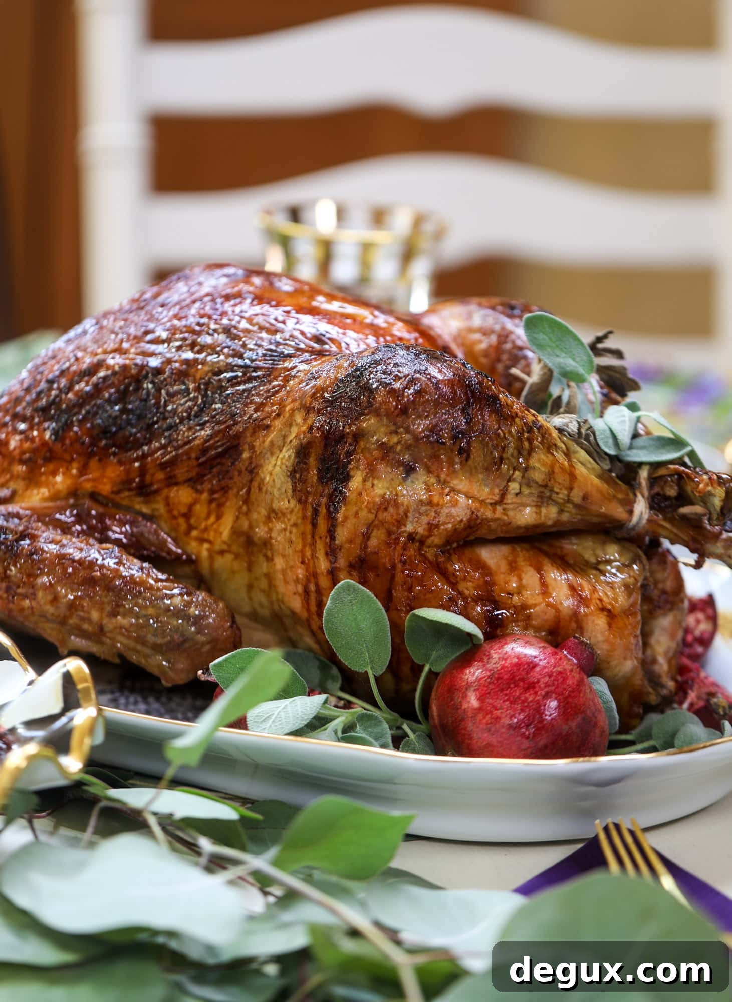 Apple cider glazed turkey close-up