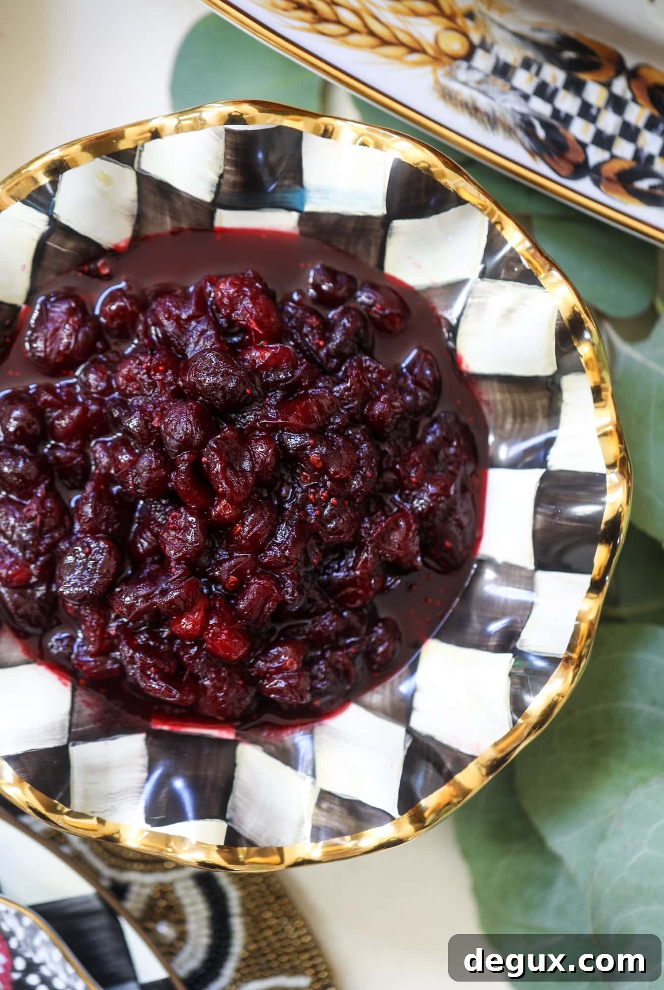 Chipotle cranberry chutney ready to serve.