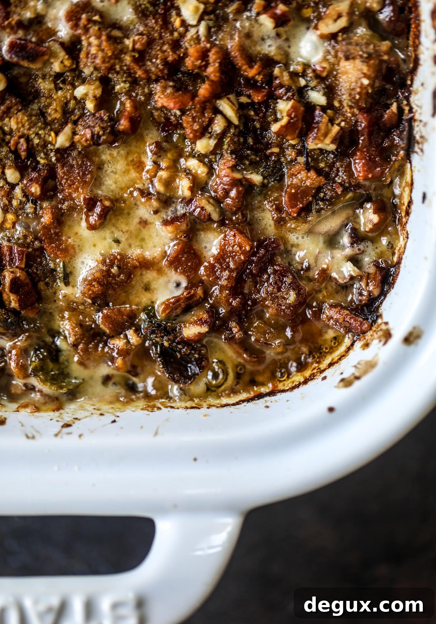 Crazy Good Brussels Sprouts Gratin Recipe for Holiday Sides 5 This brussels sprouts gratin is heaven in a dish! It's super flavorful, delicious and comes together to create a fabulous side dish for Thanksgiving or the holidays. Pancetta and cheese turn this in to flavor town - you won't be able to stop eating it! I howsweeteats.com #brusselssprouts #gratin