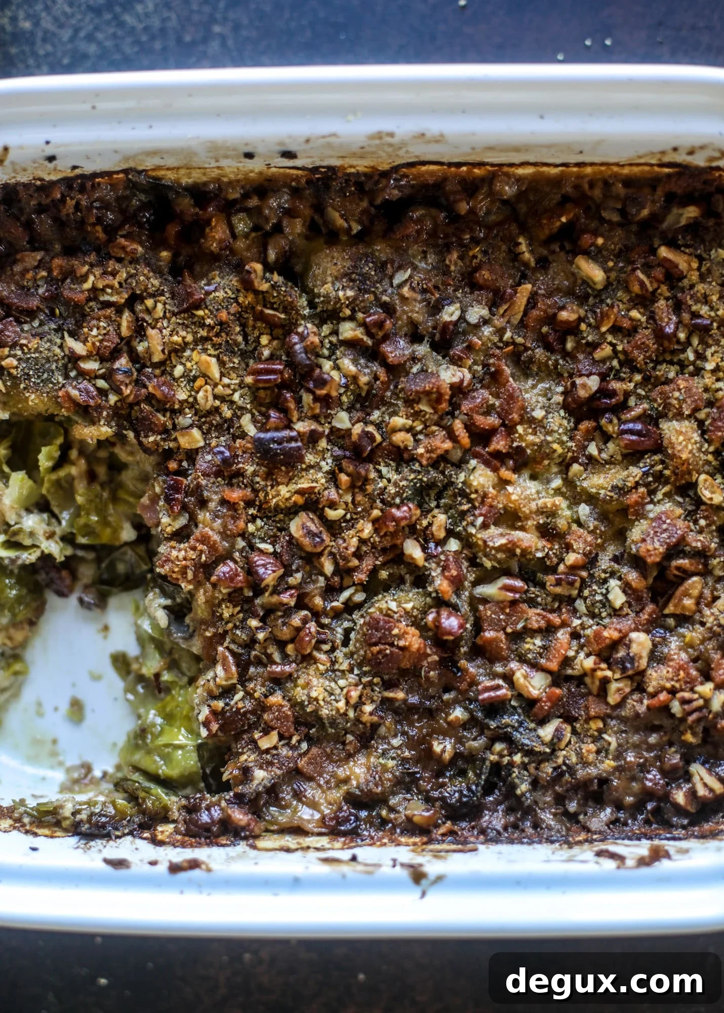 Crazy Good Brussels Sprouts Gratin Recipe for Holiday Sides 8 This brussels sprouts gratin is heaven in a dish! It's super flavorful, delicious and comes together to create a fabulous side dish for Thanksgiving or the holidays. Pancetta and cheese turn this in to flavor town - you won't be able to stop eating it! I howsweeteats.com #brusselssprouts #gratin