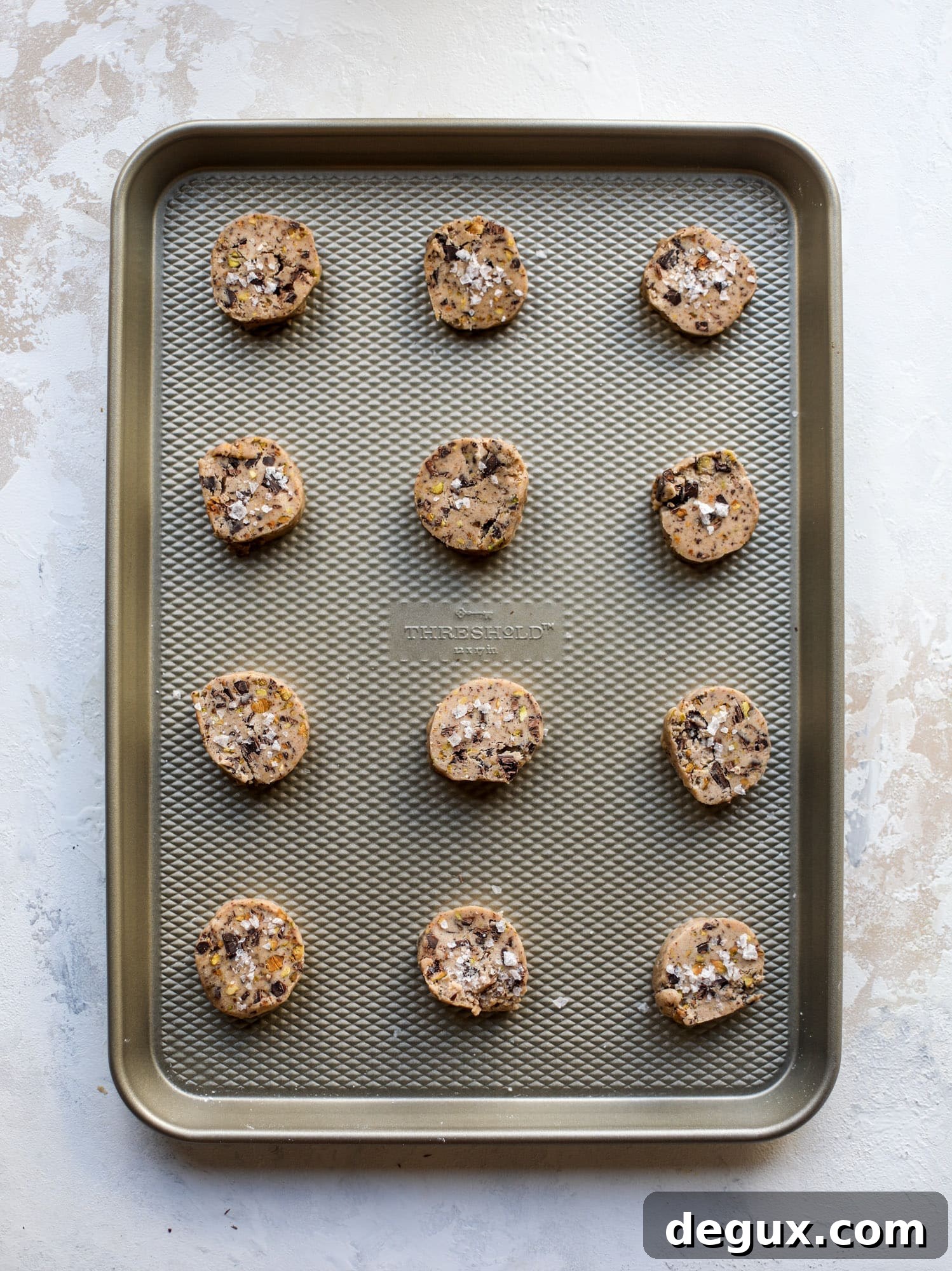 Brown Butter Pistachio Chocolate Chunk Shortbread Cookies 5 This chocolate pistachio shortbread recipe is the perfect combo of sweet and salty in a crunchy cookie! Melty, rich dark chocolate comes together with roasted, salted pistachios to make a delicious crunchy cookie! I howsweeteats.com #chocolate #pistachio #shortbread