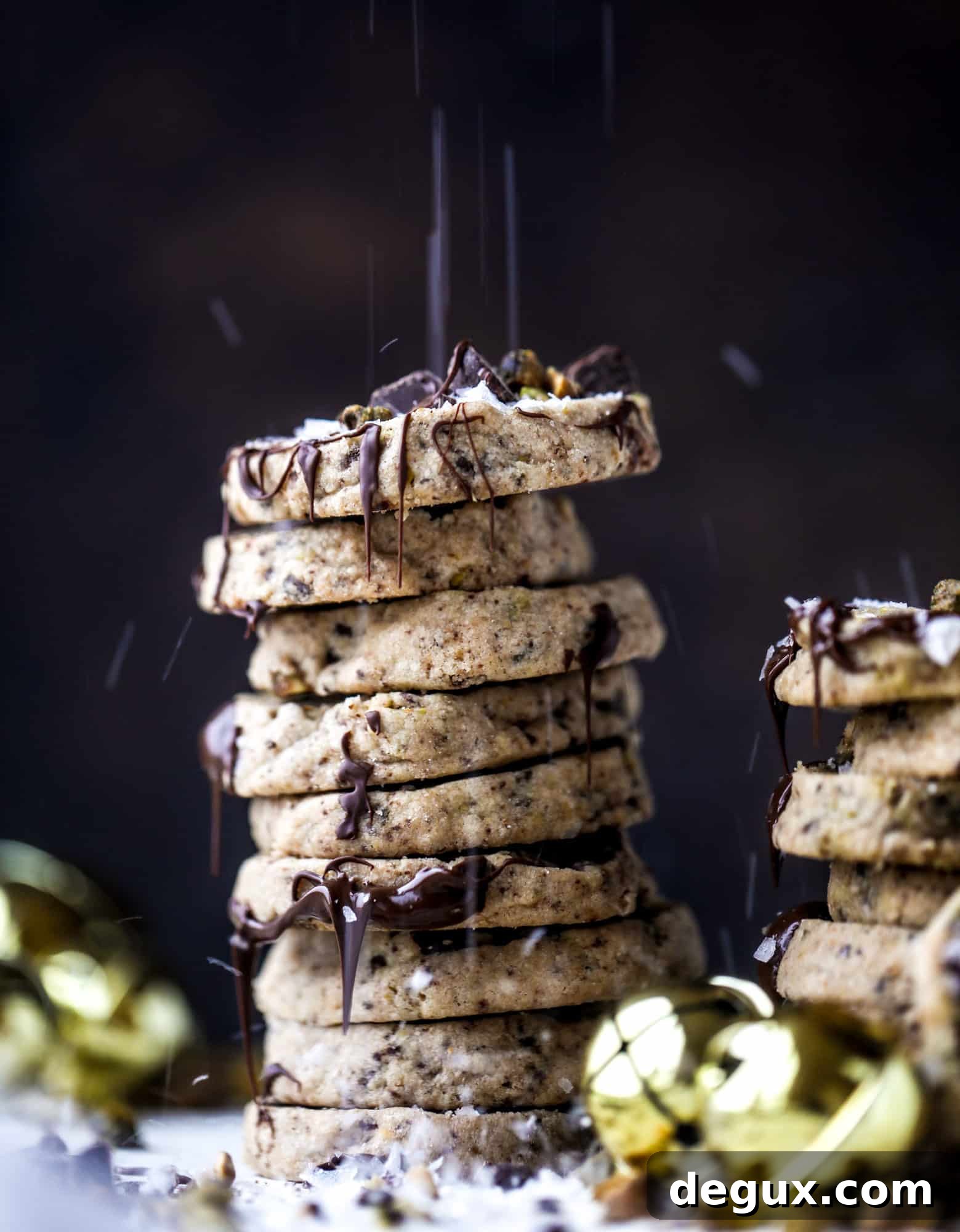 Brown Butter Pistachio Chocolate Chunk Shortbread Cookies 6 This chocolate pistachio shortbread recipe is the perfect combo of sweet and salty in a crunchy cookie! Melty, rich dark chocolate comes together with roasted, salted pistachios to make a delicious crunchy cookie! I howsweeteats.com #chocolate #pistachio #shortbread