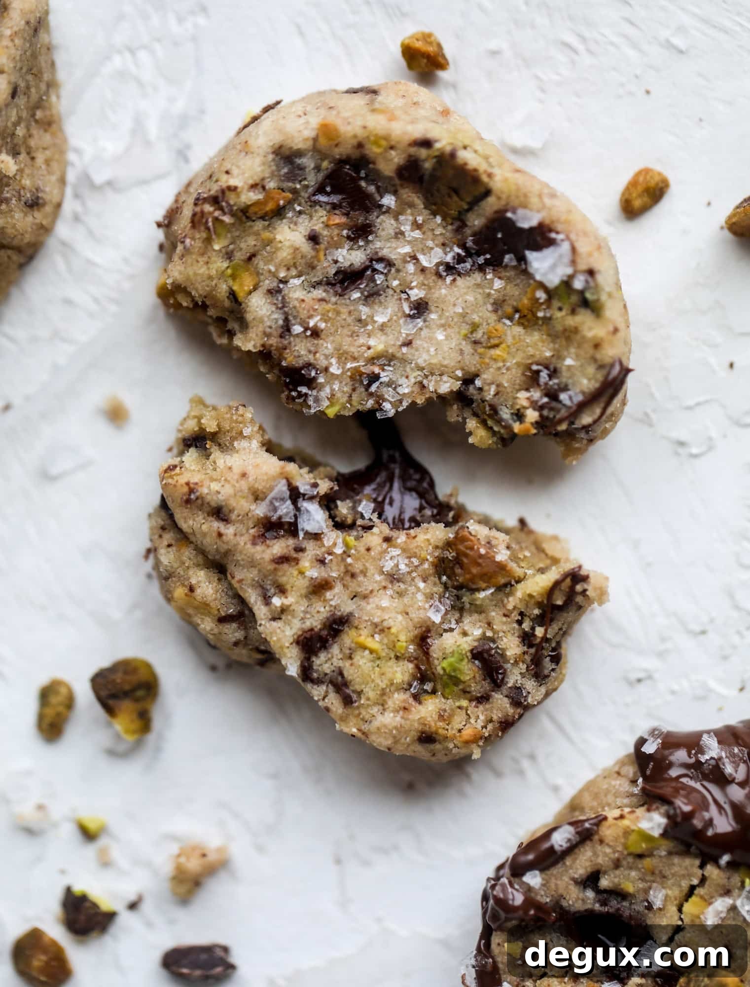 Brown Butter Pistachio Chocolate Chunk Shortbread Cookies 9 This chocolate pistachio shortbread recipe is the perfect combo of sweet and salty in a crunchy cookie! Melty, rich dark chocolate comes together with roasted, salted pistachios to make a delicious crunchy cookie! I howsweeteats.com #chocolate #pistachio #shortbread