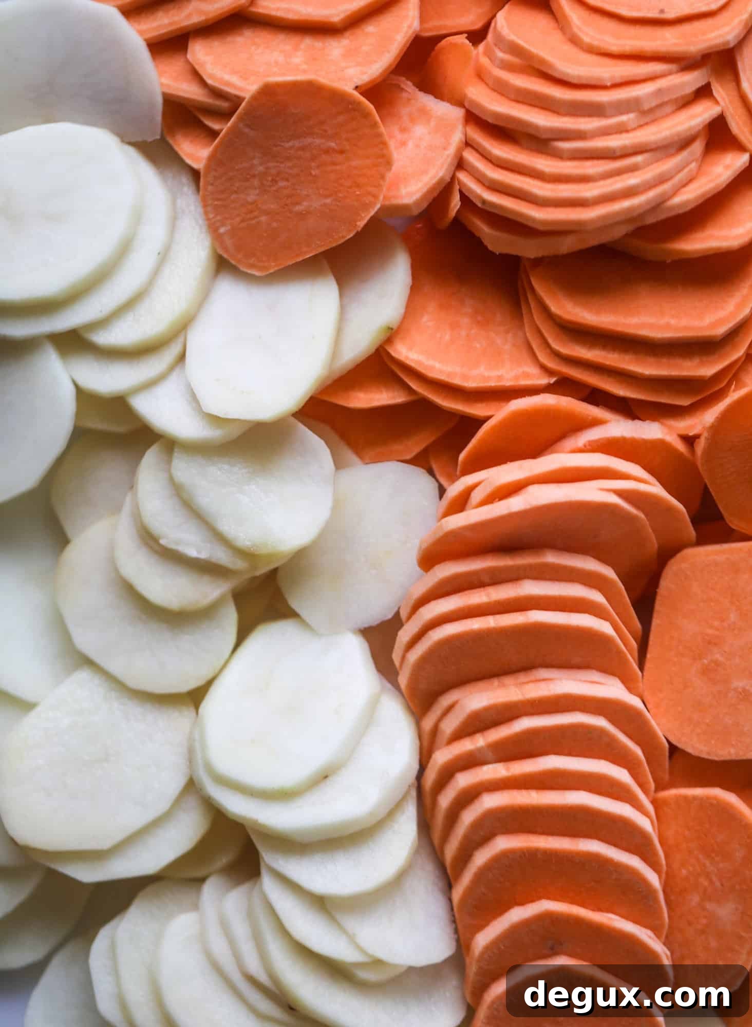 Asiago Scalloped Potatoes: Classic and Crispy Variations 3 These scalloped potatoes are a cheese lover's dream. Sharp asiago and cream envelops idaho and sweet potatoes in these scalloped potatoes to please everyone! The crunchy asiago topping is irresistible. I howsweeteats.com #scalloped #potatoes