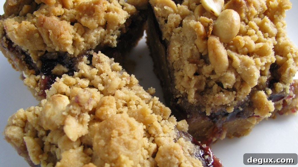 Perfectly layered PB&J bars