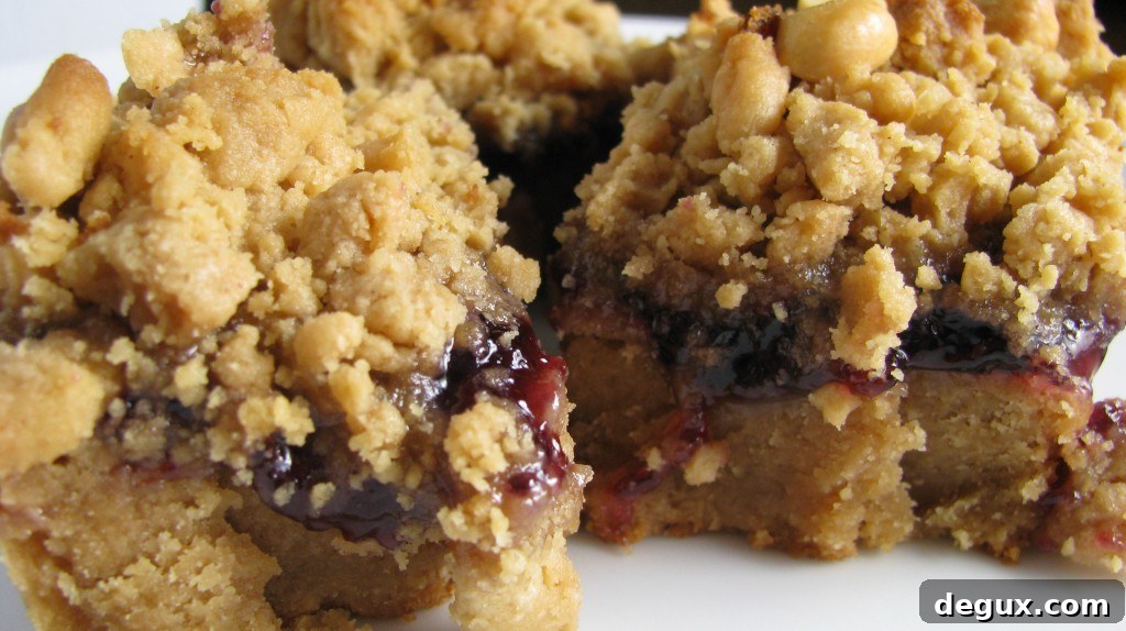 PB&J bar topped with peanuts