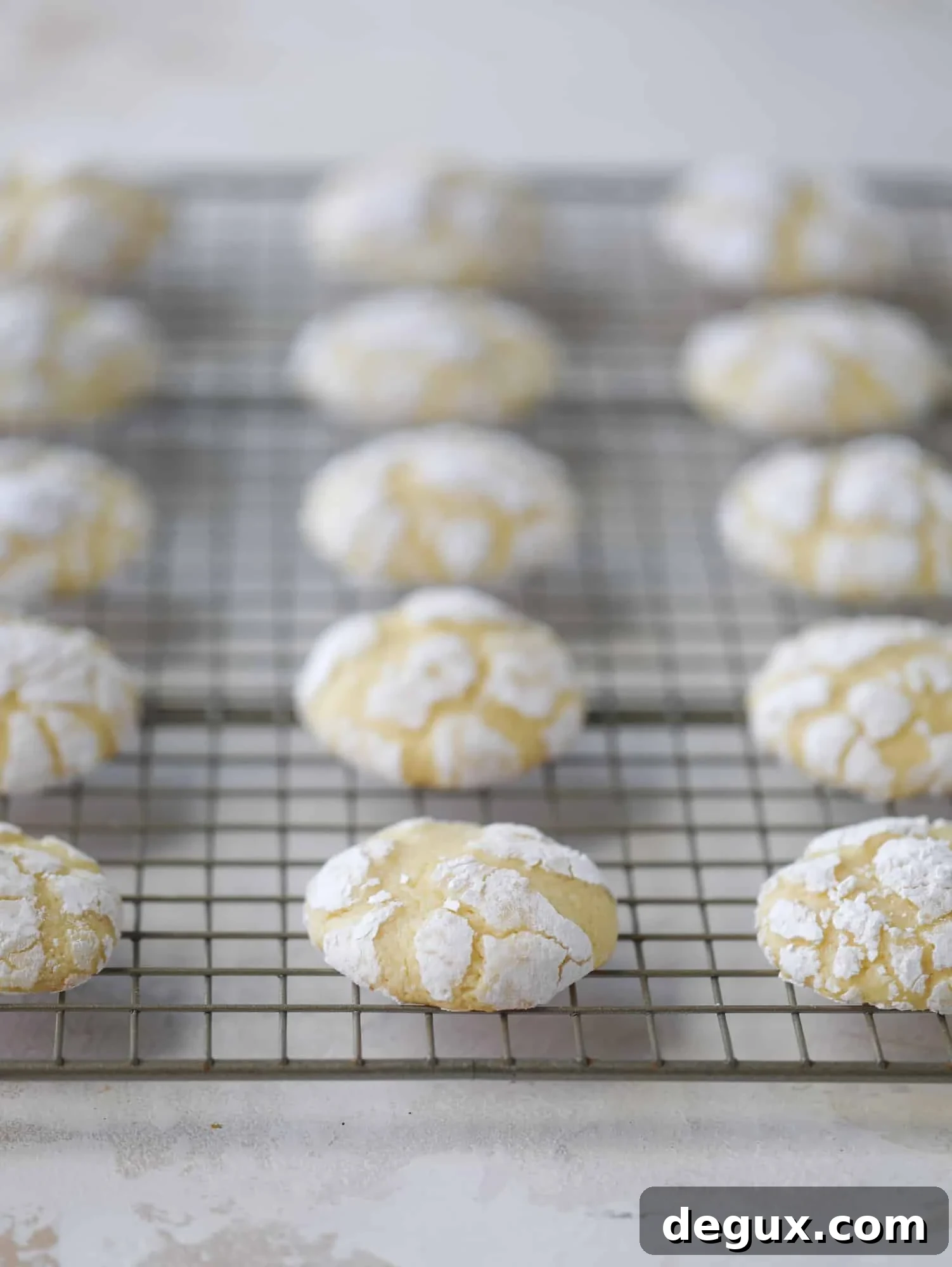 These lemon crinkle cookies are perfect if you love lemon desserts! They take after chocolate crinkle cookies, but are a delightful refreshing lemon flavor sprinkle with powdered sugar. These are always a huge hit! I howsweeteats.com #lemoncrinkle #cookies