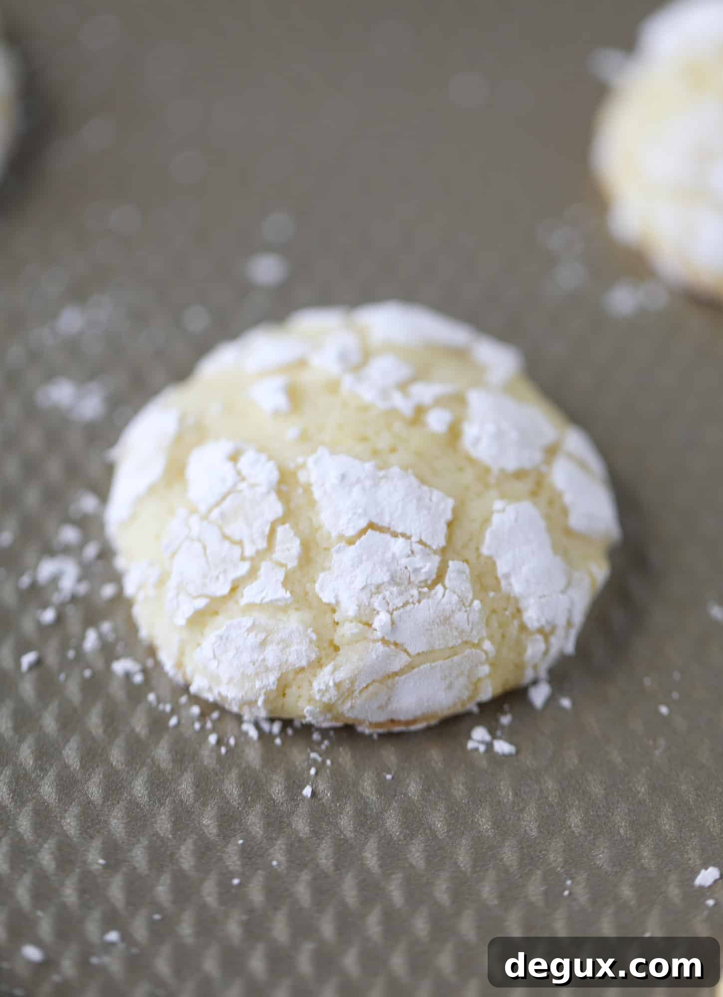 Lemon crinkle cookies ready to serve.