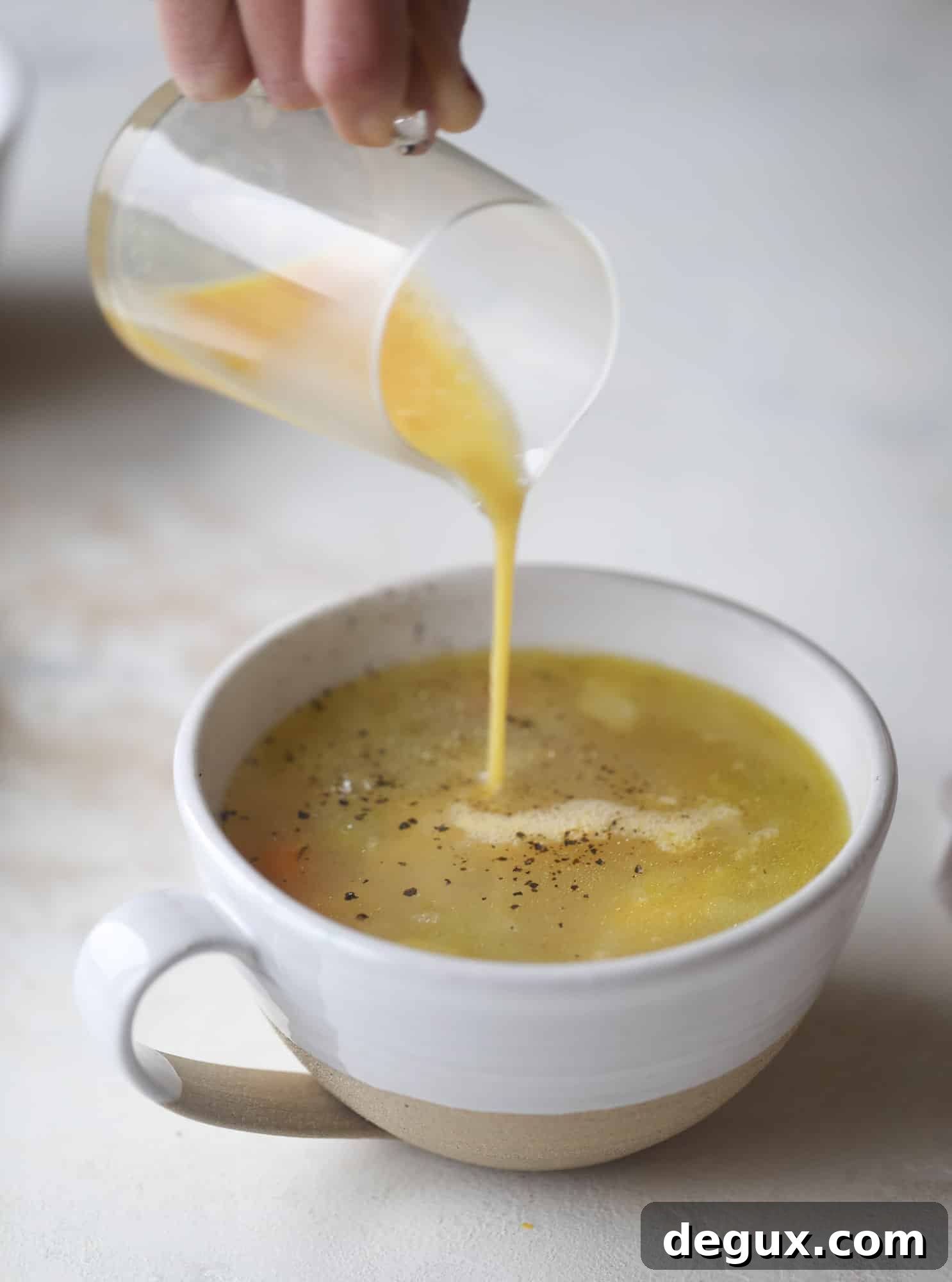 Chicken, Noodle, and Egg Drop Soup Recipe — Quick Comfort Bowl 4 This chicken noodle egg drop soup is the ultimate comfort food! Homemade stock and satisfying ingredients provide the best nourishment and comfort!