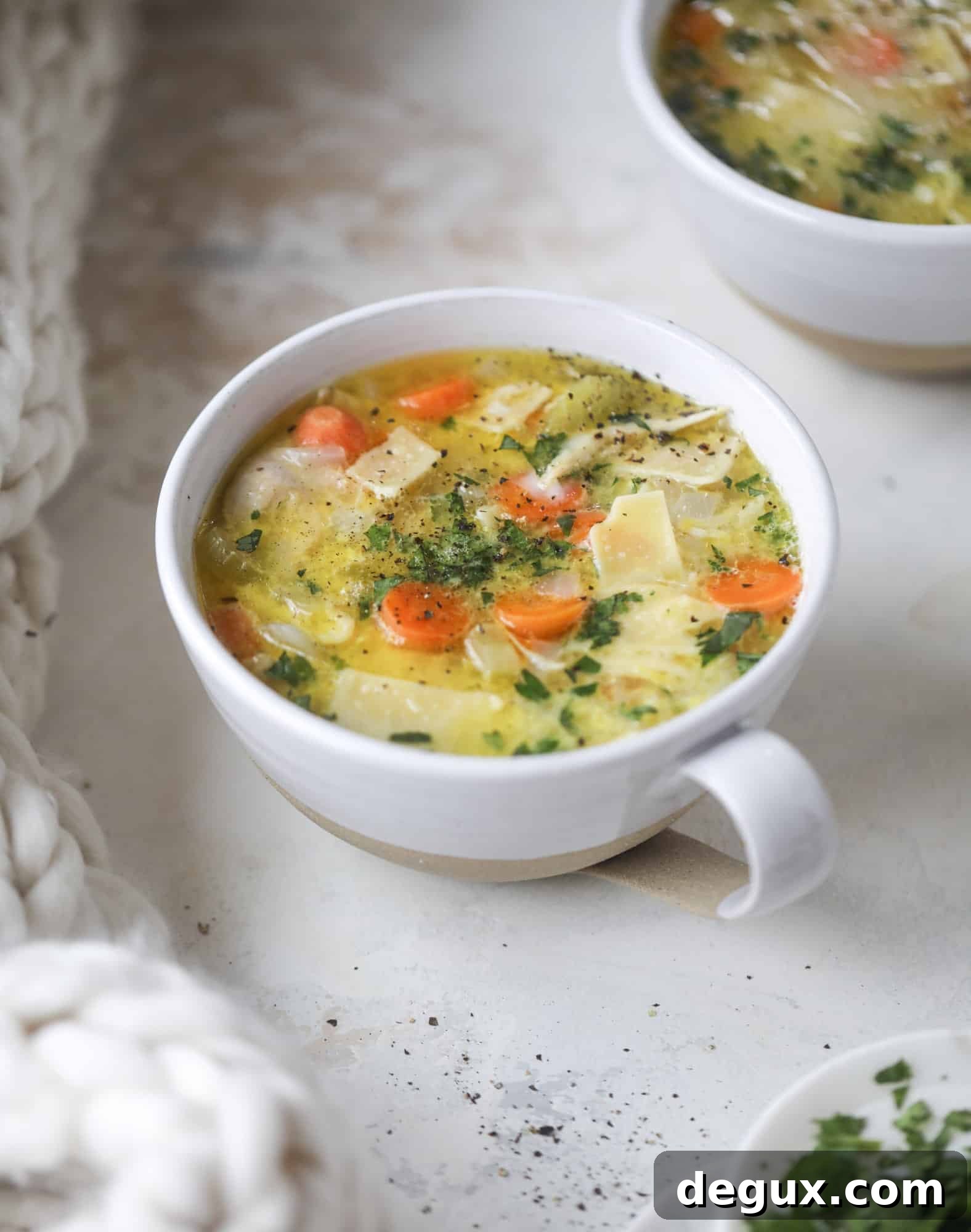 Chicken, Noodle, and Egg Drop Soup Recipe — Quick Comfort Bowl 9 This chicken noodle egg drop soup is the ultimate comfort food! Homemade stock and satisfying ingredients provide the best nourishment and comfort!