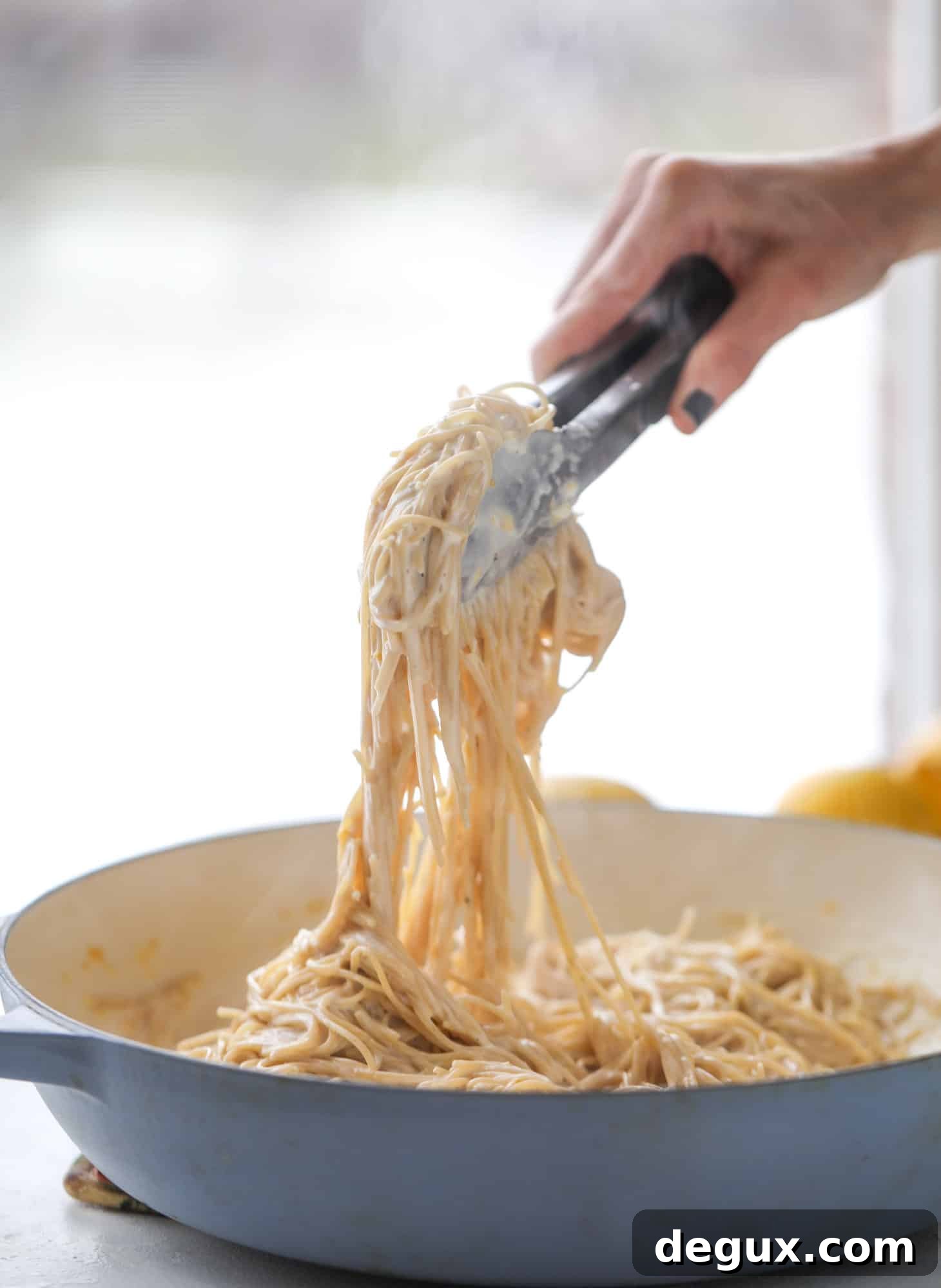 Cozy Lemon Pasta Bowl Recipe for Creamy, Zesty Comfort 4 This cozy lemon pasta is light, refreshing and perfect for dinner when paired with a simple greens salad. It comes together in 20 minutes! I howsweeteats.com #lemon #pasta