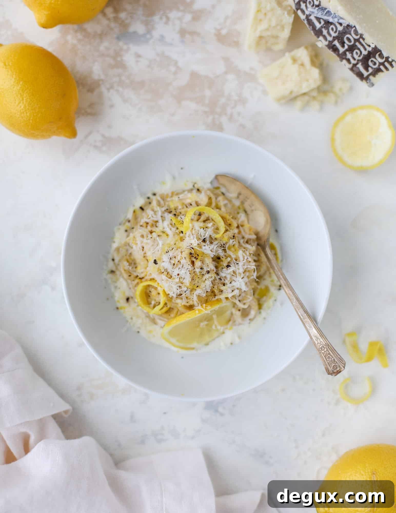 Cozy Lemon Pasta Bowl Recipe for Creamy, Zesty Comfort 9 This cozy lemon pasta is light, refreshing and perfect for dinner when paired with a simple greens salad. It comes together in 20 minutes! I howsweeteats.com #lemon #pasta