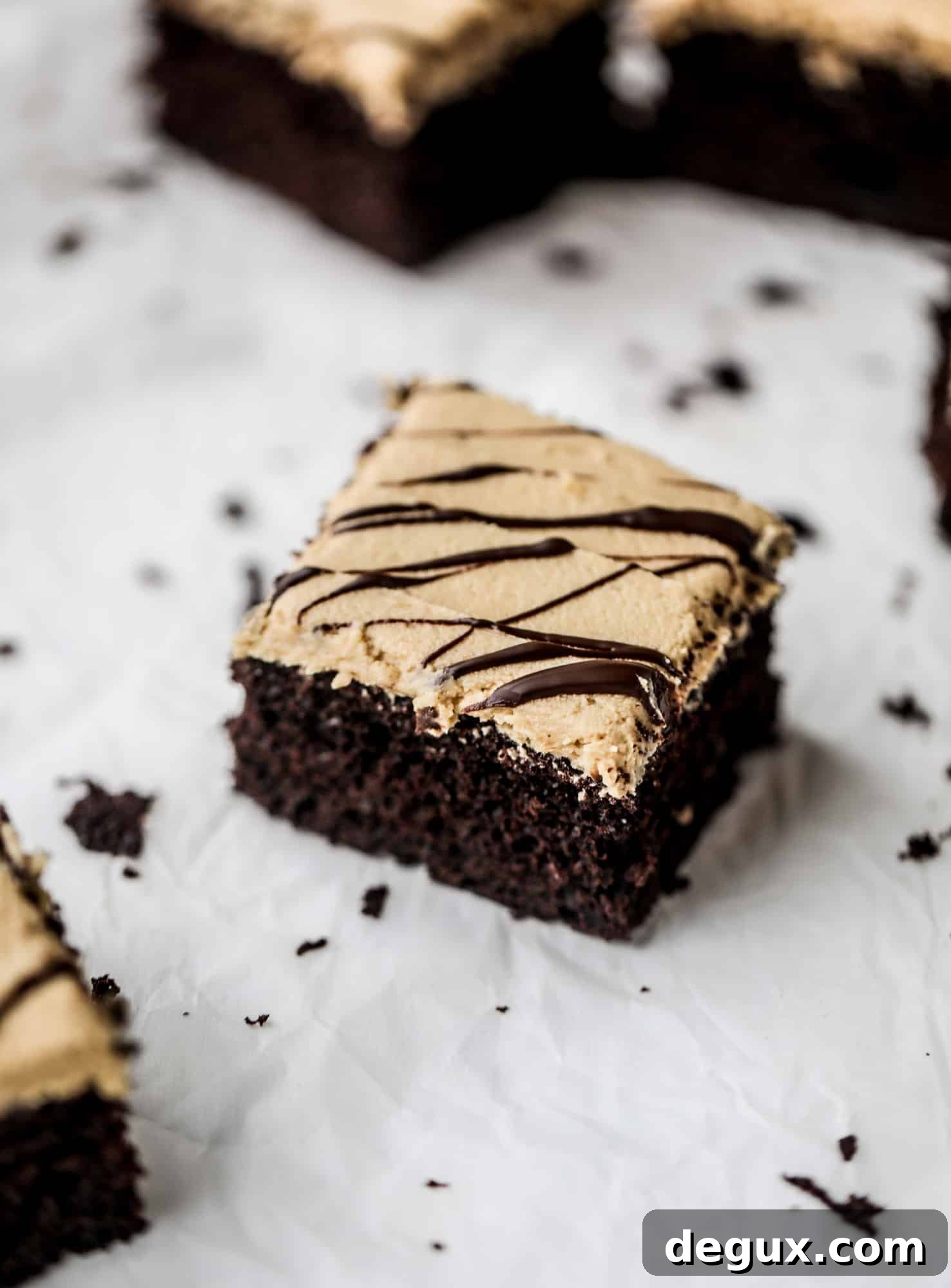 Chocolate Sheet Cake with Creamy Peanut Butter Frosting 12 Easy chocolate peanut butter cake is the way to my heart. Moist chocolate cake, fluffy peanut butter frosting. It's the perfect dessert, anytime! I howsweeteats.com #chocolatepeanutbutter #cake