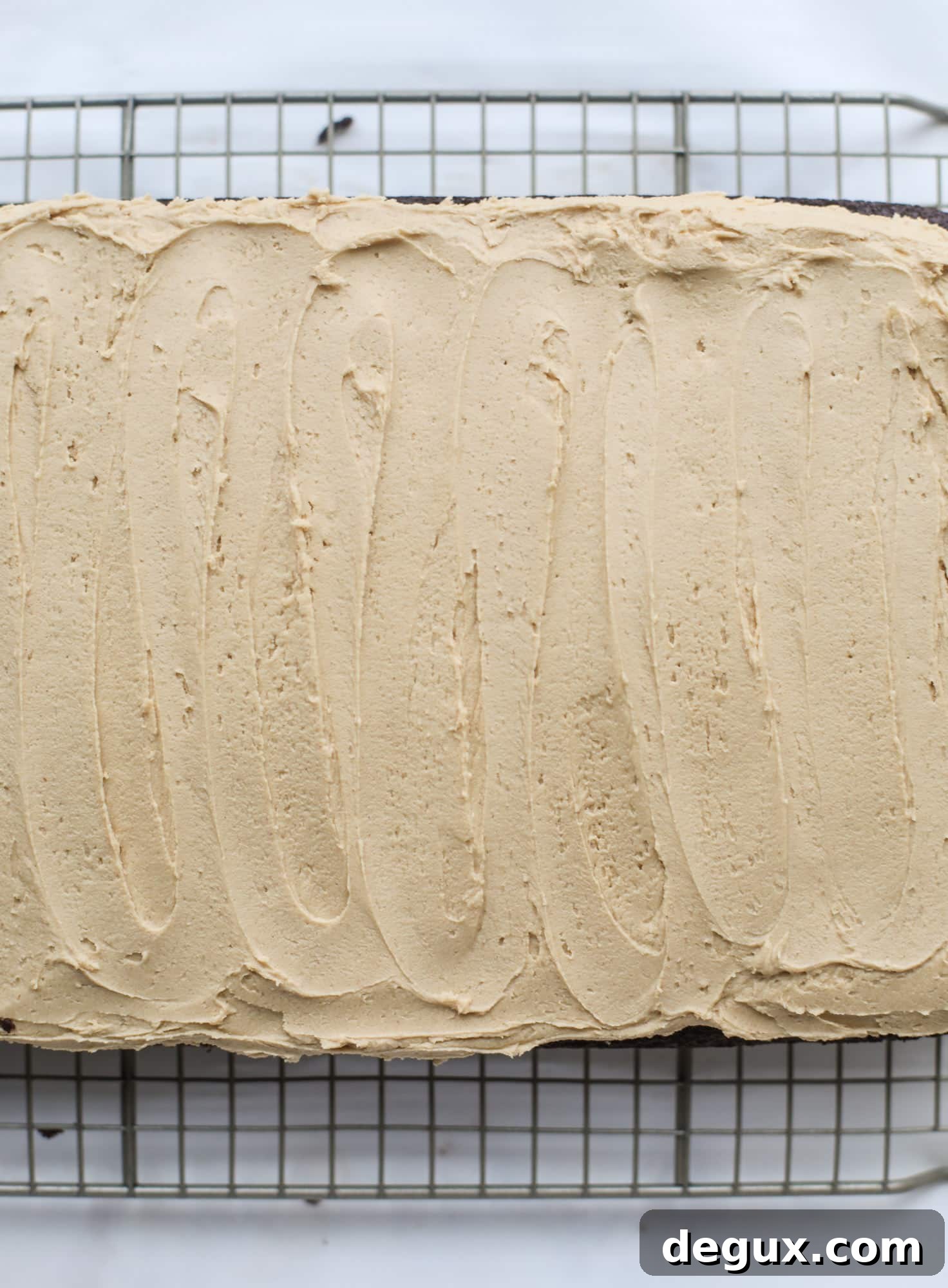 Chocolate Sheet Cake with Creamy Peanut Butter Frosting 5 Easy chocolate peanut butter cake is the way to my heart. Moist chocolate cake, fluffy peanut butter frosting. It's the perfect dessert, anytime! I howsweeteats.com #chocolatepeanutbutter #cake