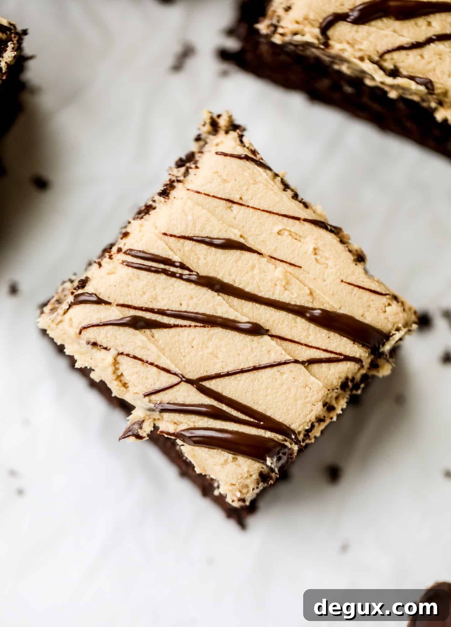 Chocolate Sheet Cake with Creamy Peanut Butter Frosting 9 Easy chocolate peanut butter cake is the way to my heart. Moist chocolate cake, fluffy peanut butter frosting. It's the perfect dessert, anytime! I howsweeteats.com #chocolatepeanutbutter #cake