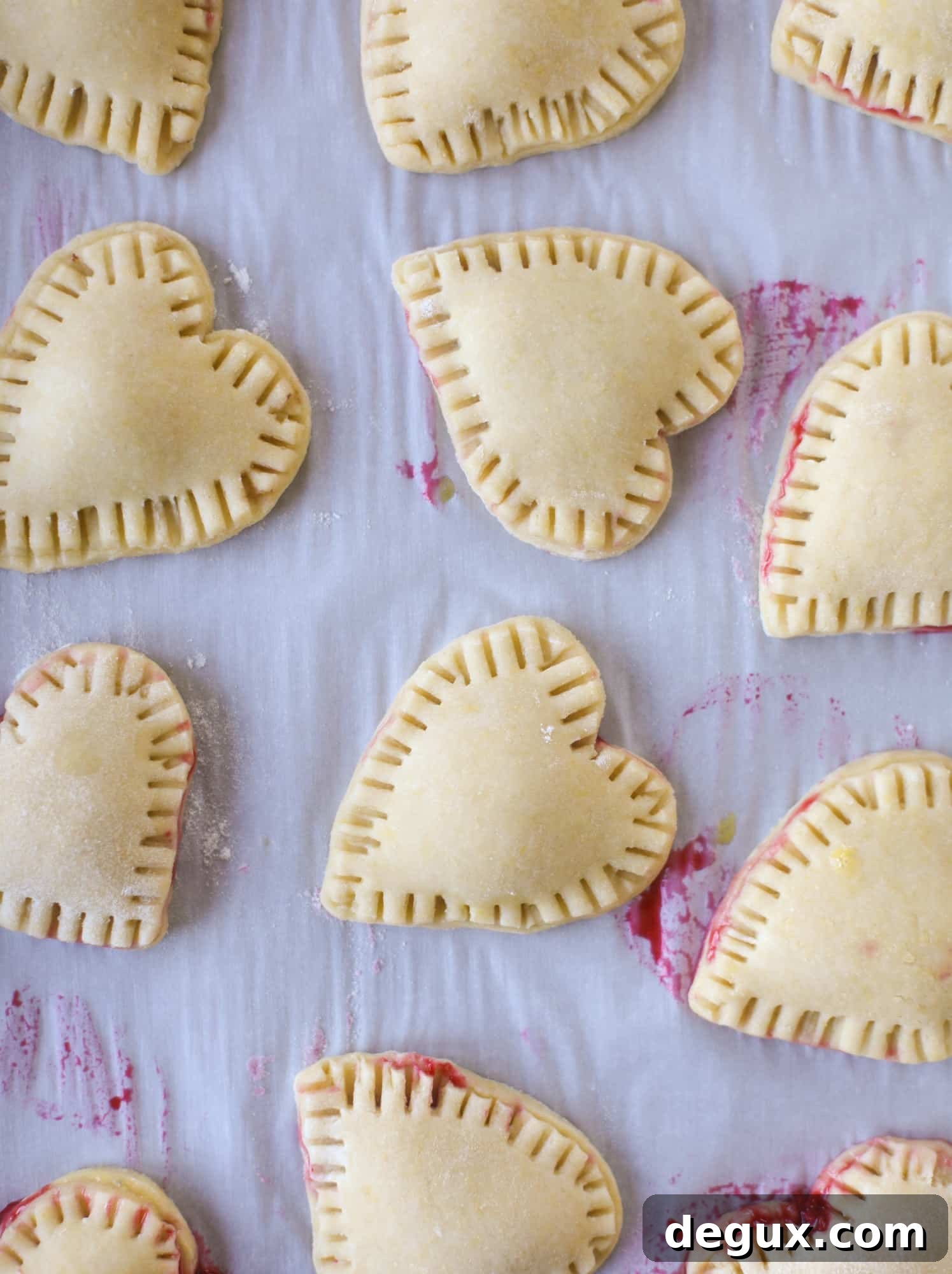 These adorable mini heart pies are filled with a homemade raspberry compote and creamy, chocolatey nutella. So fun and easy to make!